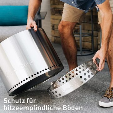 Solo Stove Feuerstelle Feuerschale Bonfire Outdoor-Kamin Edelstahl, mit Standfuß UVP 299€, (SONDERANGEBOT, nur für kurze Zeit, 1-St., für Terrasse, Garten, Feuertonne, Holzofen, Feuerkorb, Outdoor Kamin), Rostfrei, Feuerstelle, Terrassenofen für draußen mit Holz