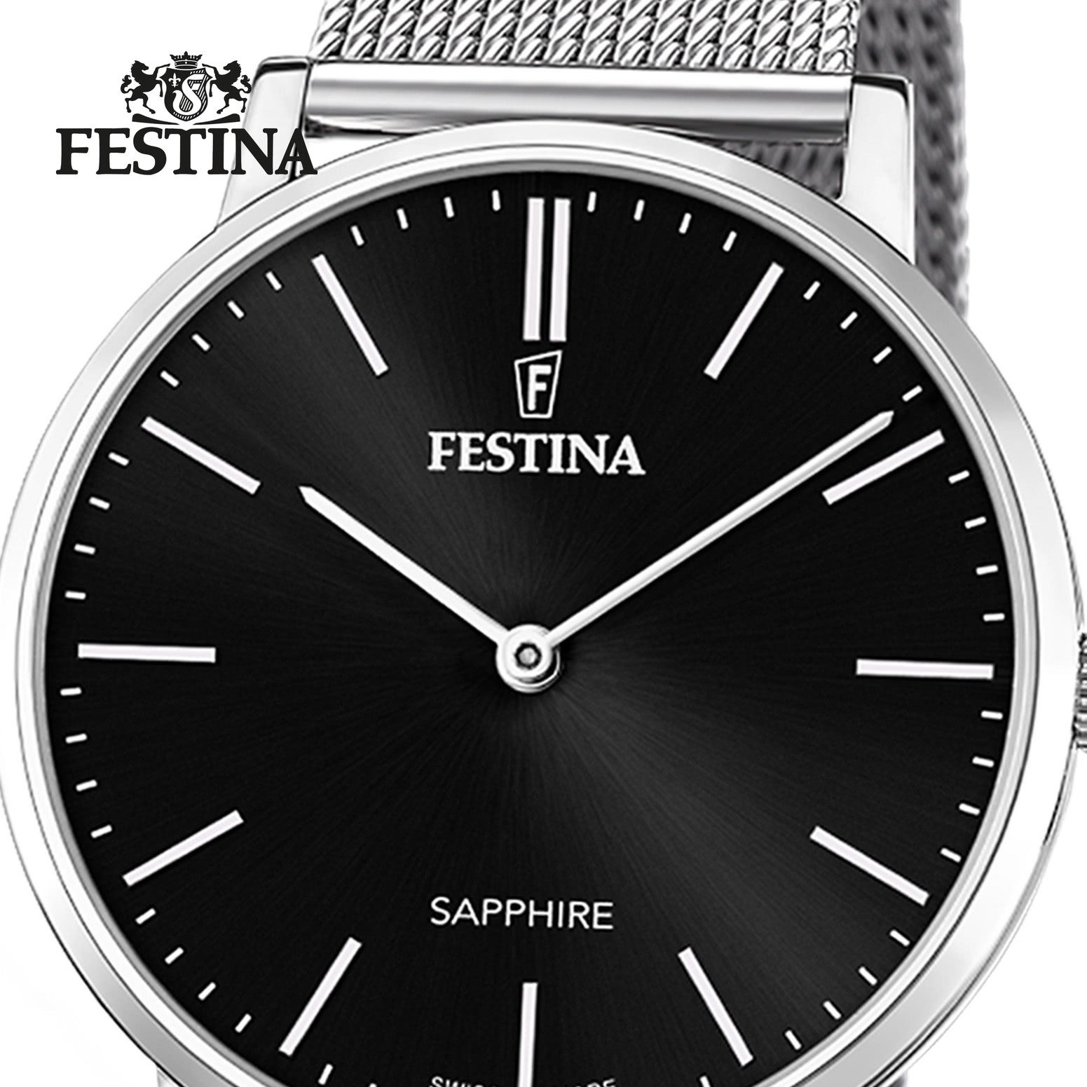 Festina Quarzuhr Festina Herrenuhr Edelstahl silber, (Analoguhr), Herren Armbanduhr rund, Edelstahlarmband silber, Elegant