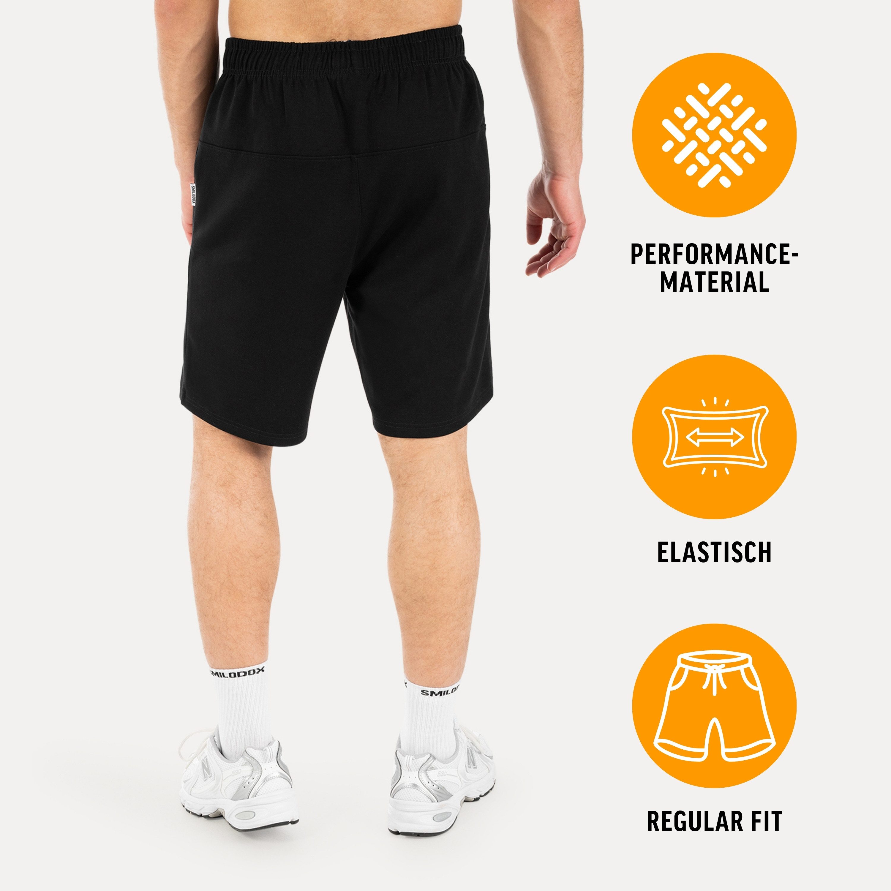 Smilodox Shorts Jarek Herren, Regular Fit, Trainingsshorts, Stretch, Gym & Laufshorts Bi-Stretch, Kordelzug, Kletttasche, atmungsaktiv, elastisch