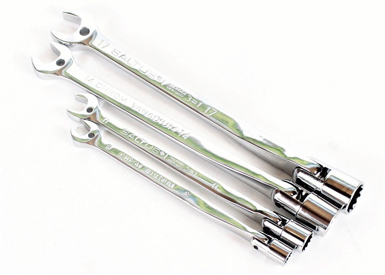Saltus Gabelschlüssel SALTUS Gabel-Gelenksteckschlüssel Set 4-teilig 8-17 mm Schrauben…