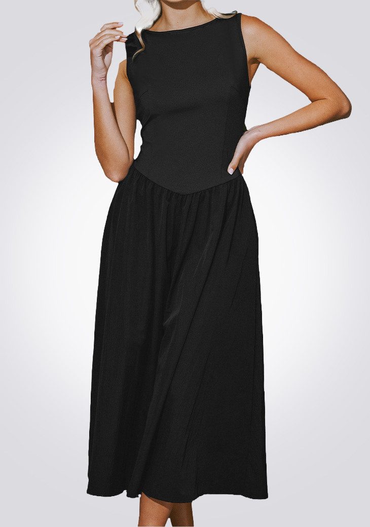 Cupshe Abendkleid Ärmelloses unifarbenes Midikleid