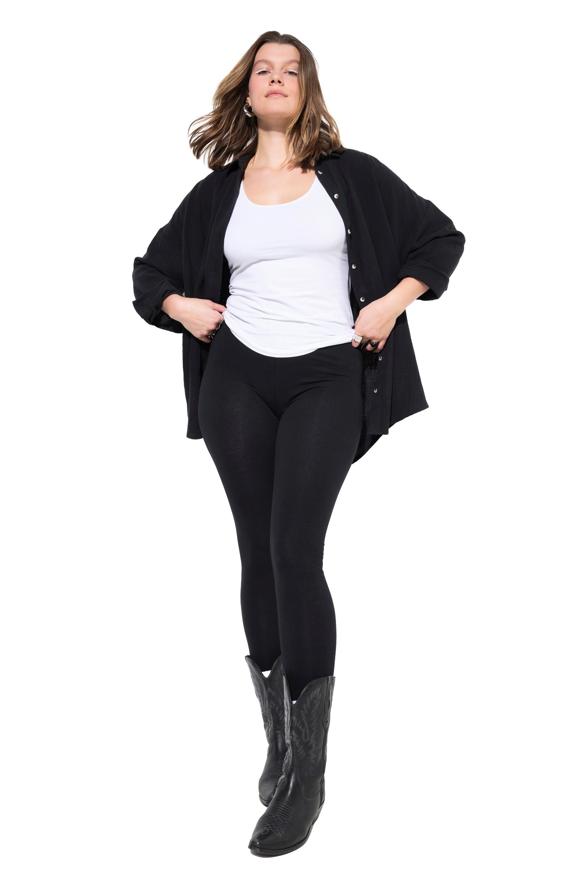 Studio Untold Leggings Leggings Doppelpack schmal High Waist Elastikbund (2-tlg) Bestseller – Bild 4 von 4