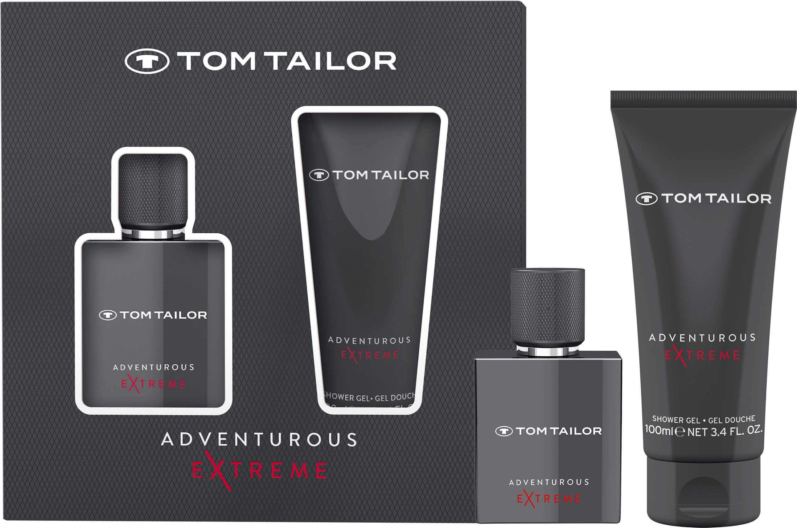 TOM TAILOR Eau de Toilette Adventurous Extreme 30ml + SG 100ml, 2-tlg., EdT, Männerduft, Parfum for him, Duschgel