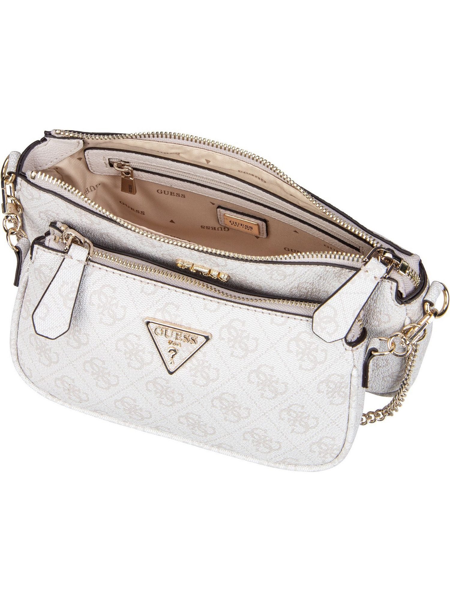 Guess Umhängetasche Noelle Double Pouch Crossbody, Umhängetasche klein