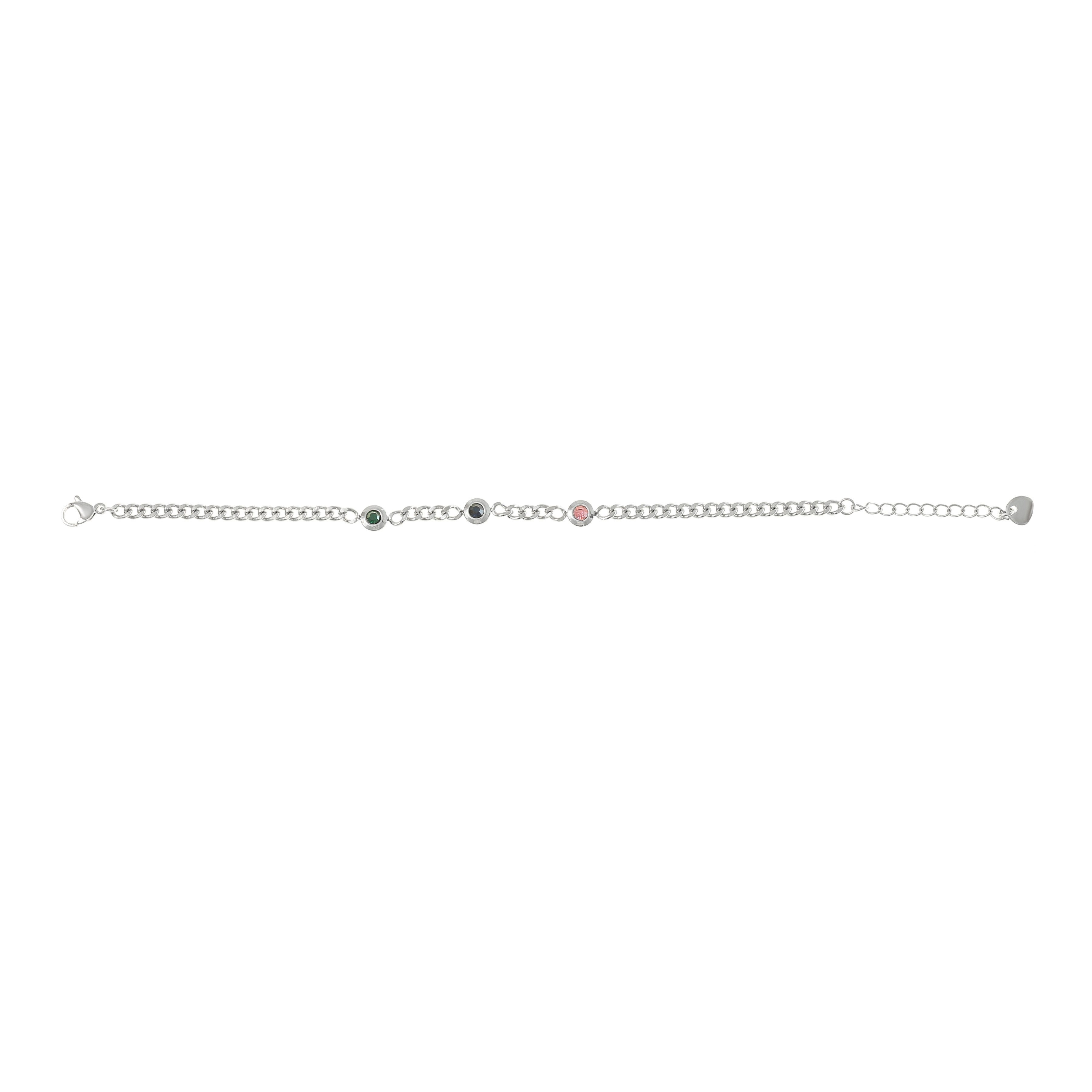 Made by Nami Edelstahlarmband Perlen Armband Damen bunt Edelstein verstellbar Edelstahl wasserfest, Mit bunten Edelsteinen – hypoallergen – mit Verlängerung – Bild 4 von 4