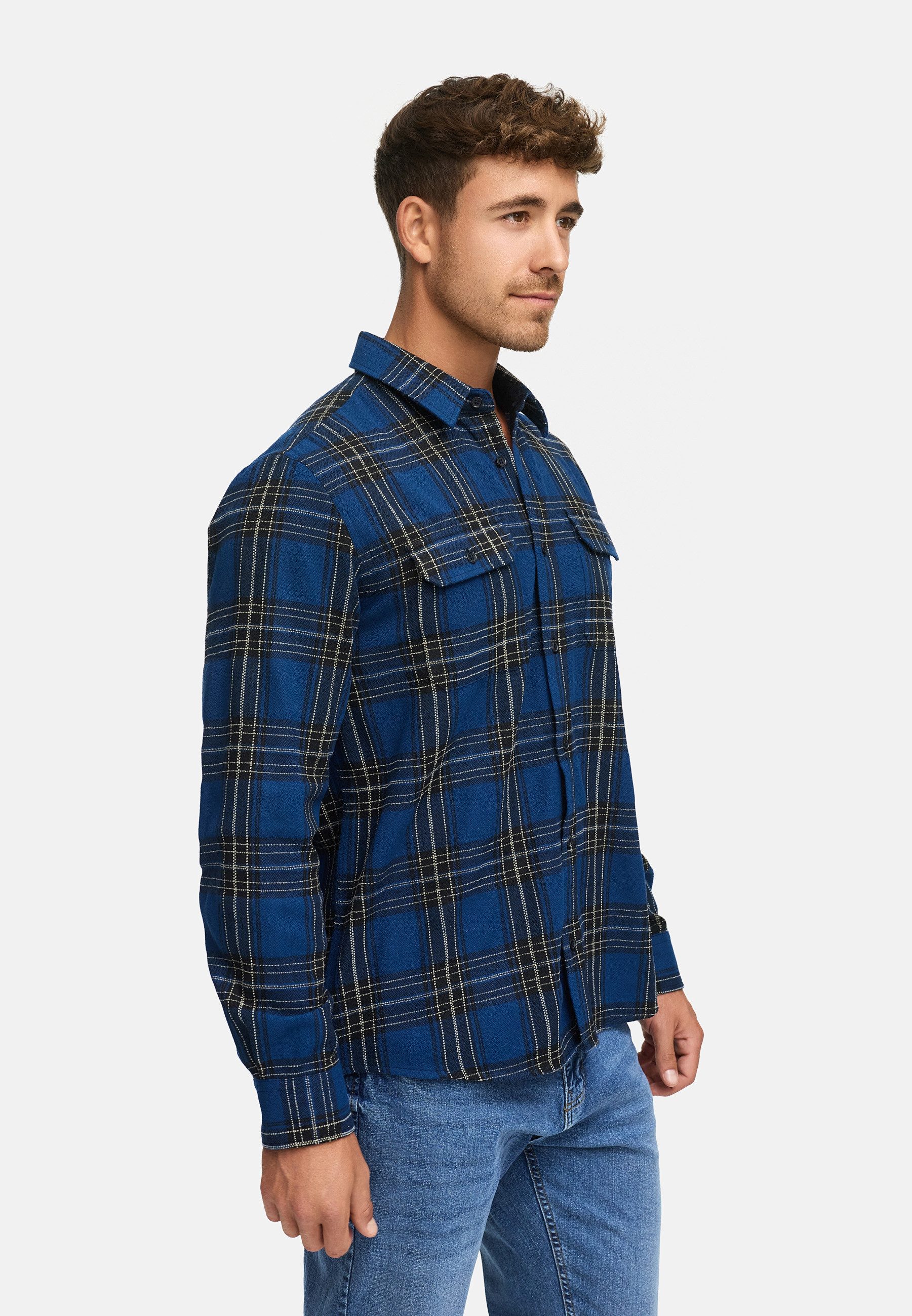 Indicode Langarmhemd Herren INGroff Herrenhemd Langarm Langarm-Hemd mit zwei Brust-Taschen und Knopfleiste