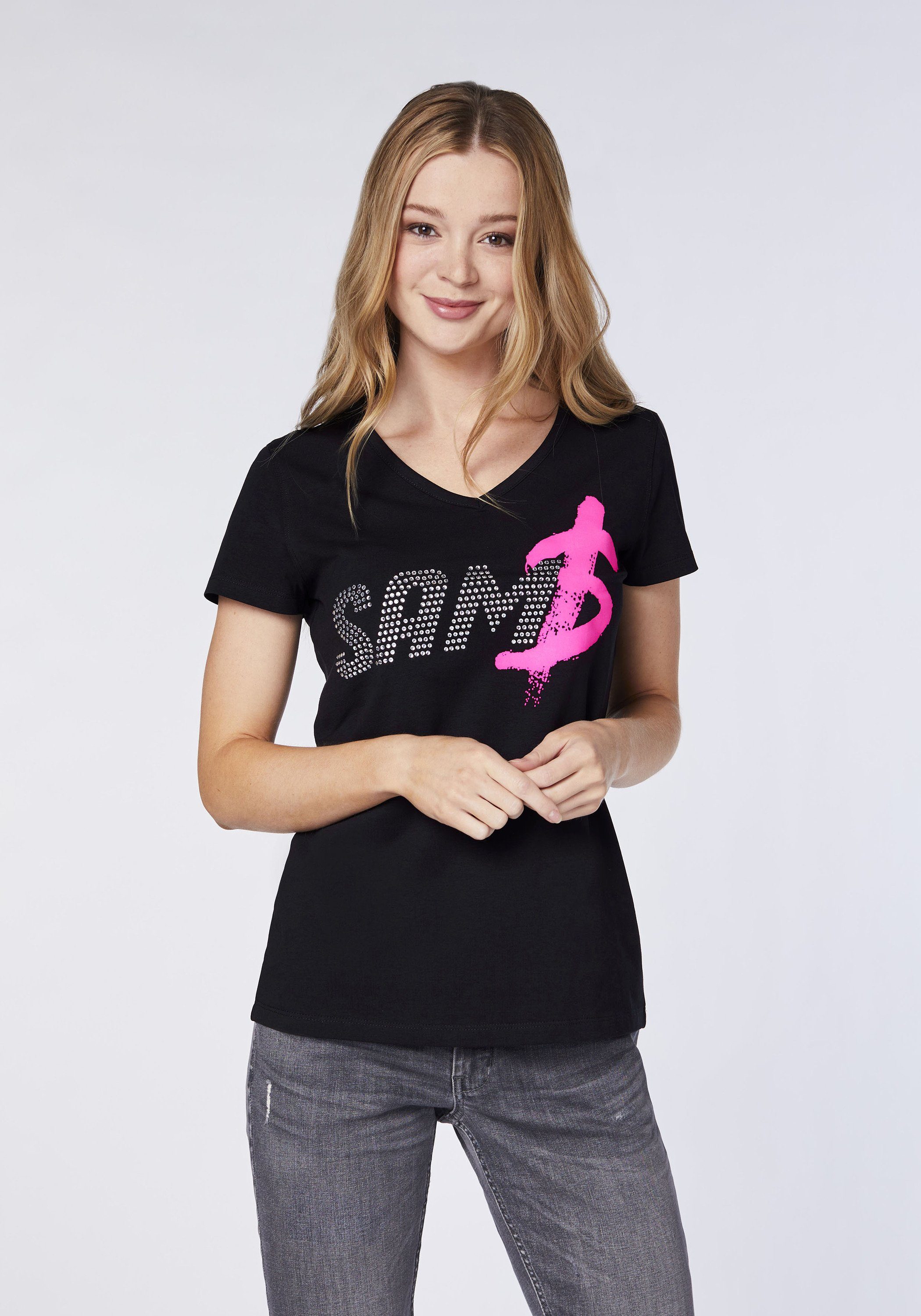 Logodruck Black SAM Print-Shirt Sam mit 19-3911 Deep Uncle