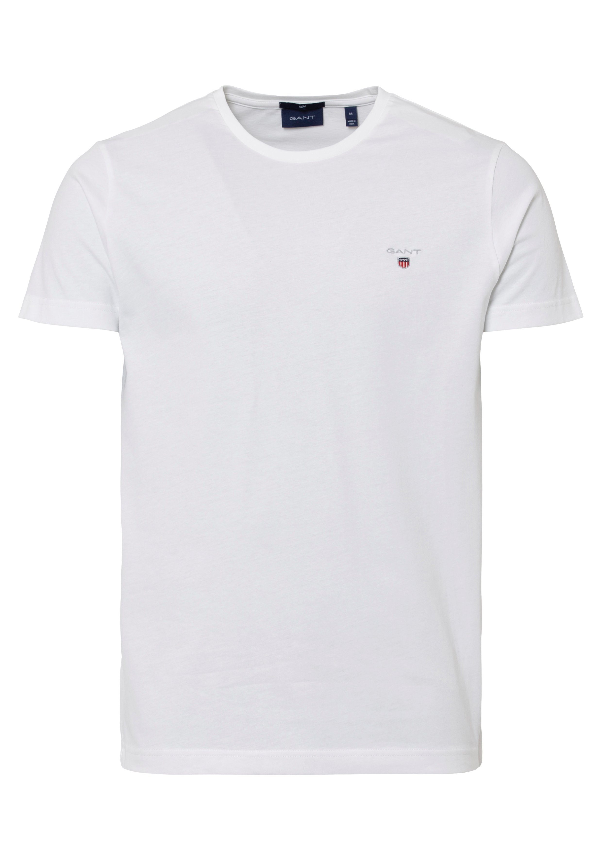 Gant T-Shirt ORIGINAL SLIM T-SHIRT weiß