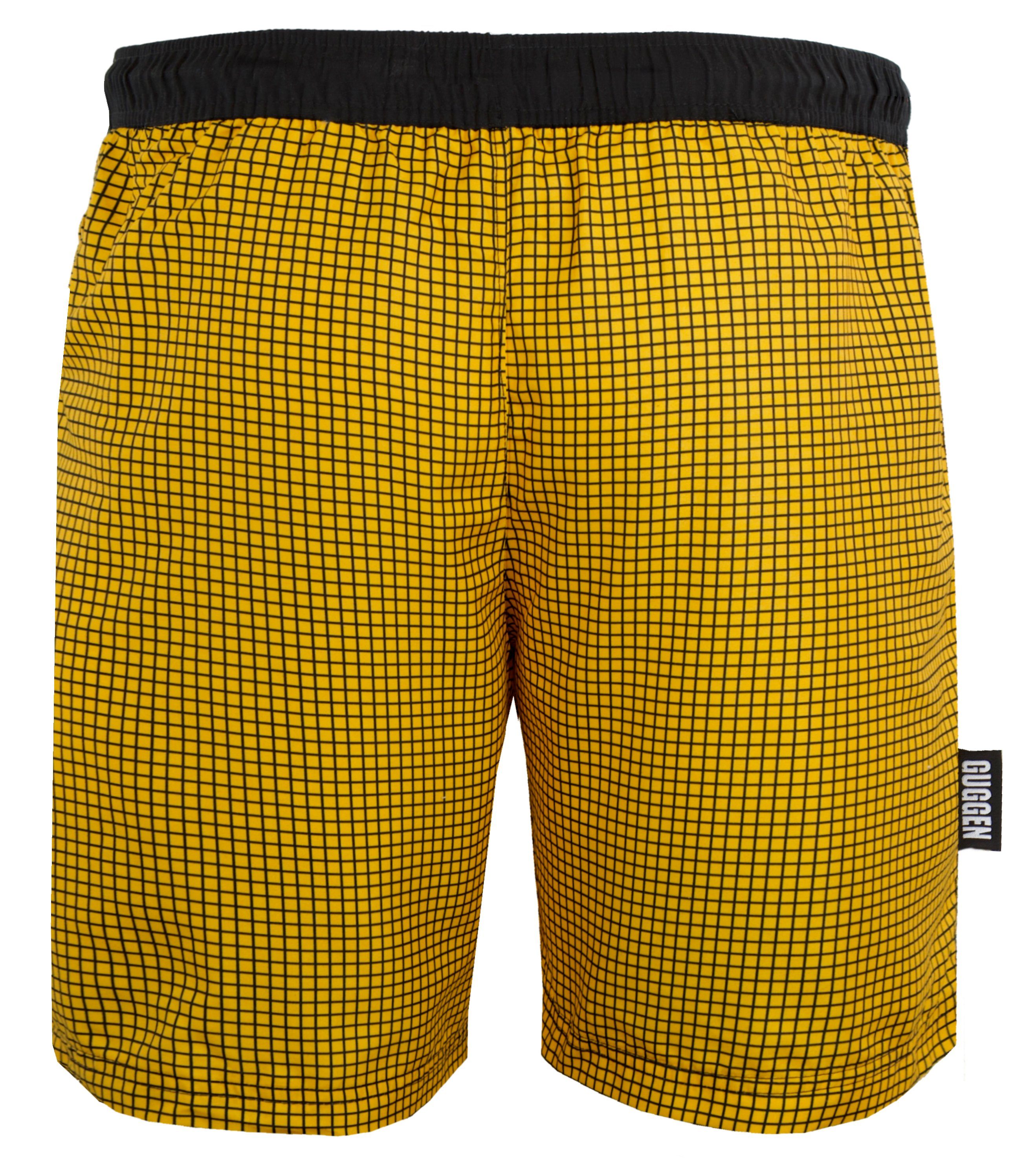 Herren Style6 GUGGEN Badehose Muster kariertes Mountain Männer Kordelzug mit Badeshorts Schnelltrocknende Badehose Badeshorts Lemon