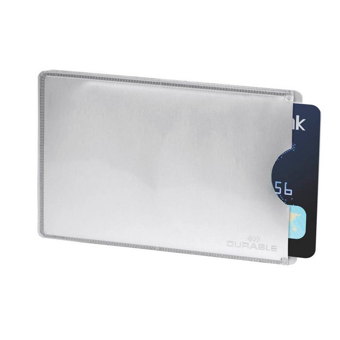 DURABLE Organisationsmappe DURABLE Kreditkartenhülle RFID SECURE silber 5 4 x 8 6 cm