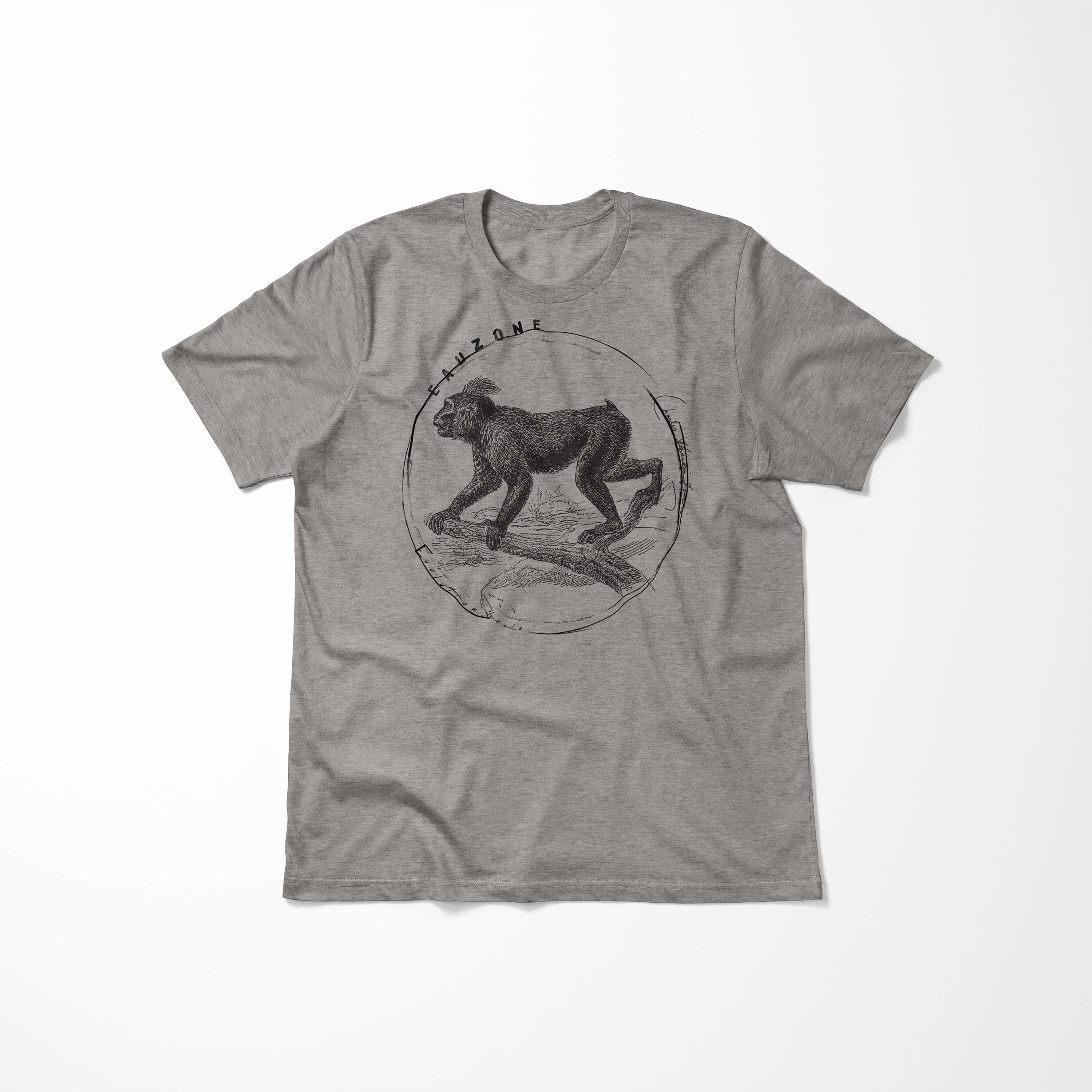 Sinus Art T-Shirt Herren Evolution T-Shirt Makake Ash