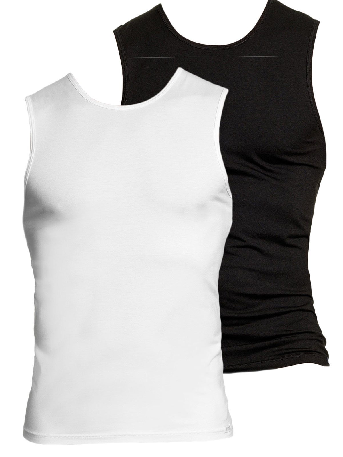 KUMPF Achselhemd 2er Sparpack Herren Achselshirt Single Jersey (Spar-Set, 2-St) Materialmix schwarz weiss