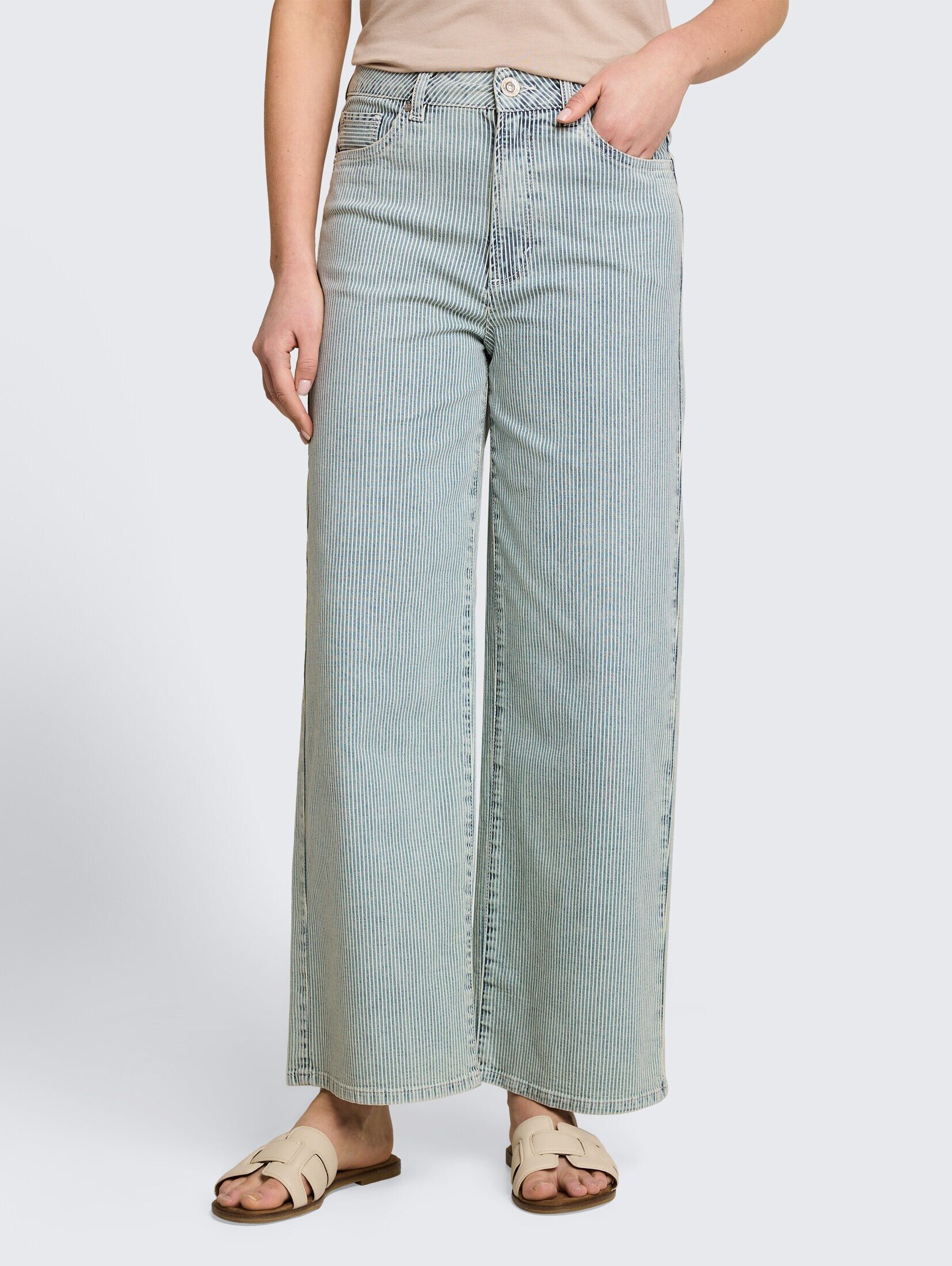 TOM TAILOR 7/8-Jeans Jeanshosen TTNELMA CULOTTE Jeans mit Streifenmuster