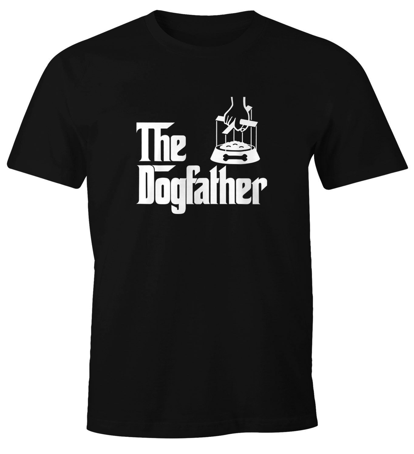 Print-Shirt Herren T-Shirt The Dogfather Fun-Shirt Moonworks®