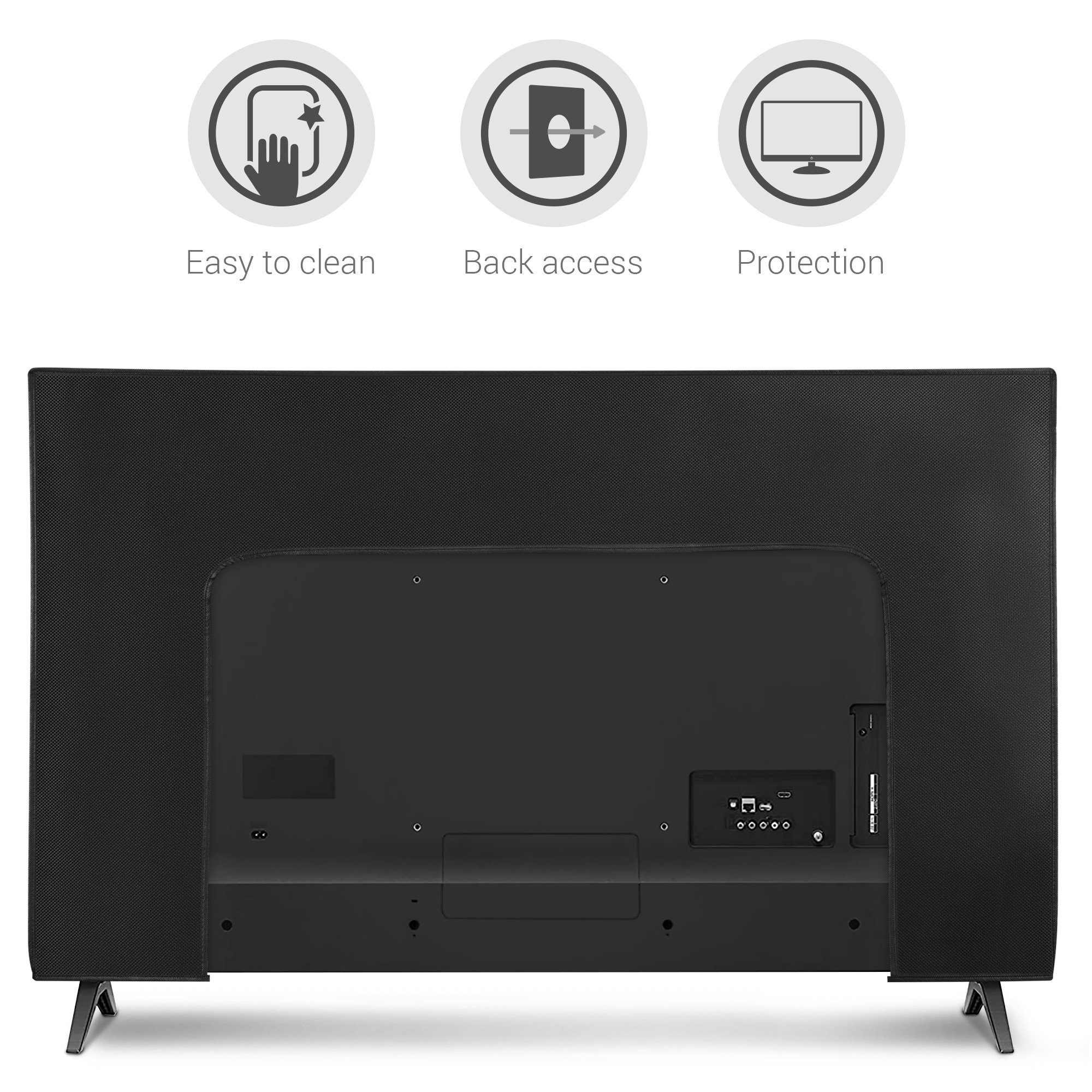 kwmobile Abdeckhaube 49-50" TV Hülle - Fernseher Bildschirmschutz Abdeckung - TV Bildschirm, DER SCHUTZ FÜR DEIN DISPLAY: Schütze den Bildschirm Deines – Bild 4 von 5