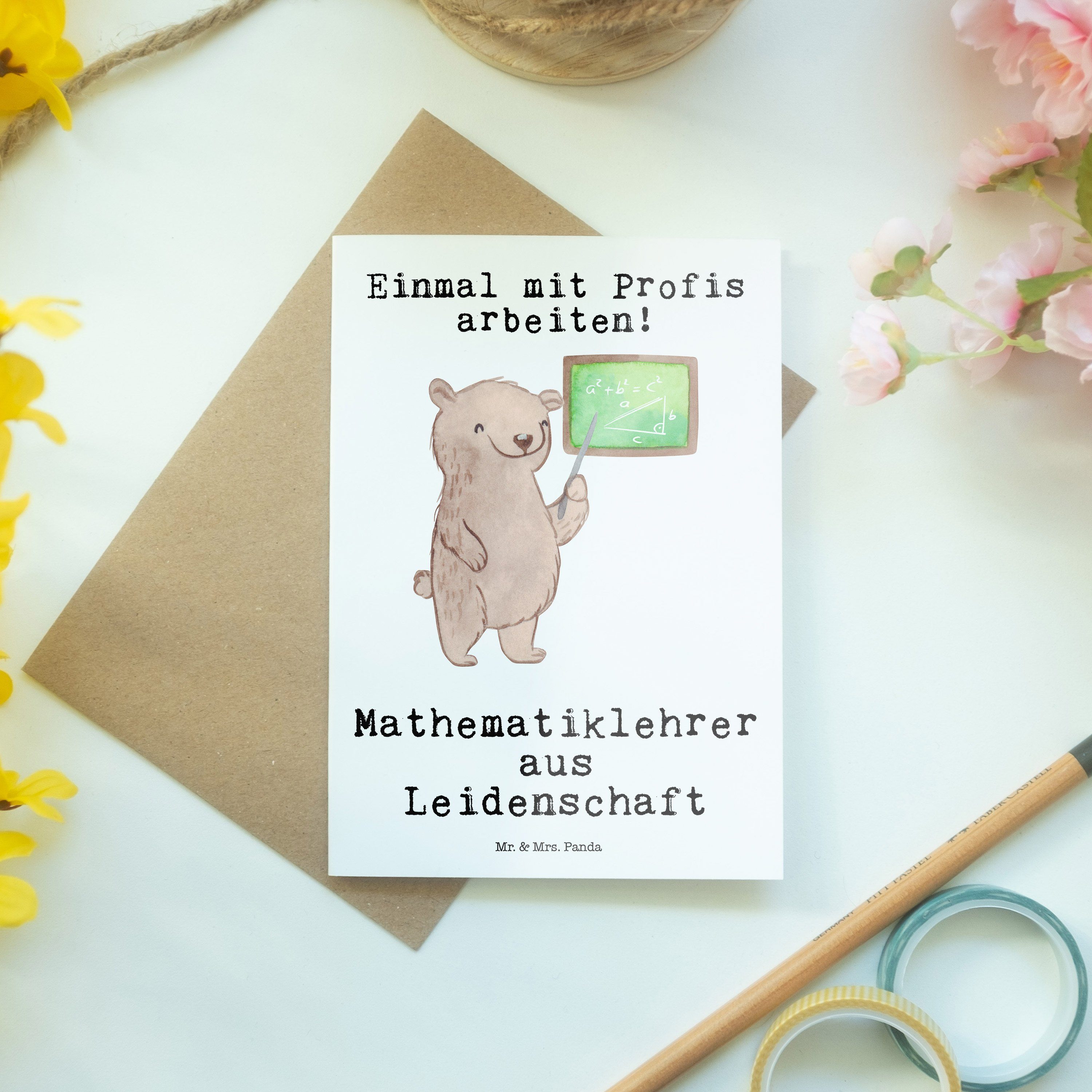 Mathematiklehrer Panda - - Mrs. Kollegin, & Hochze aus Weiß Leidenschaft Geschenk, Grußkarte Mr.