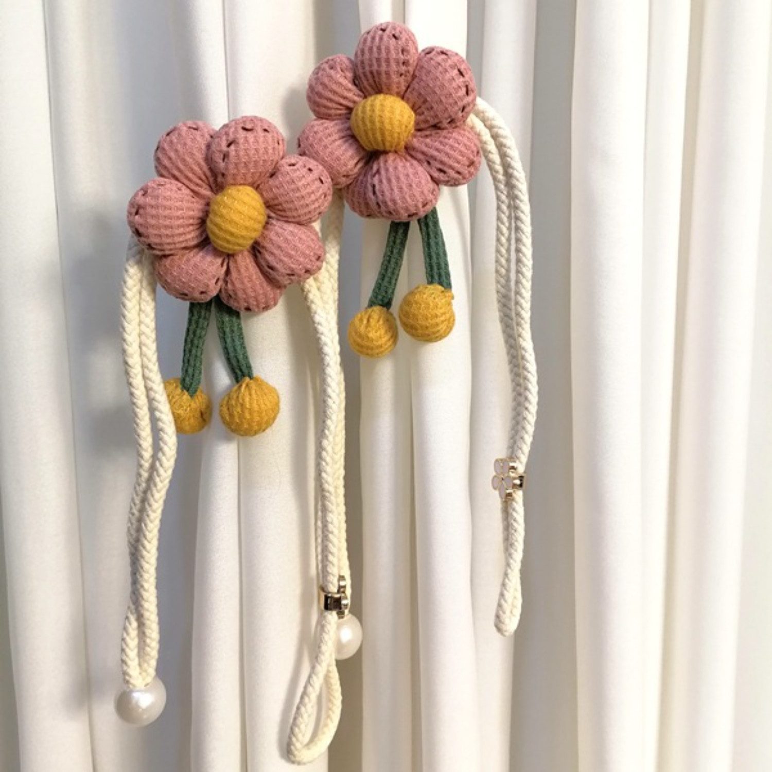 BYSURE Raffhalter, 2 PCS Vorhang Raffhalter, Blumen Gardinenhalter