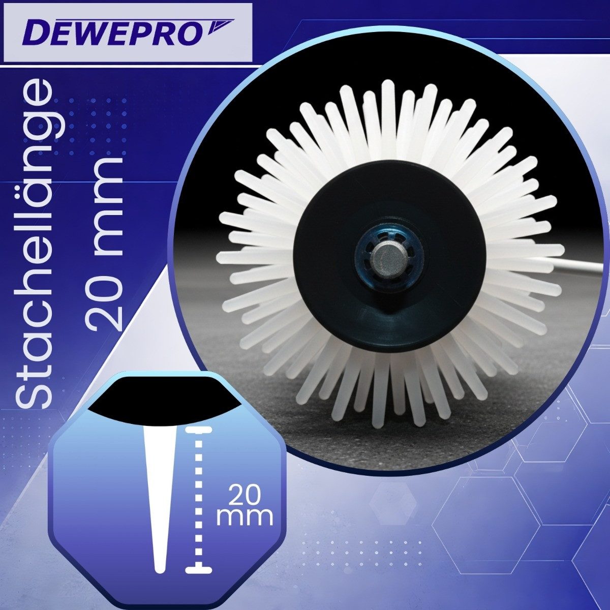 DEWEPRO Bodenlegerkelle DEWEPRO Hand-Stachelwalze 230mm breit, Stachellänge 20mm