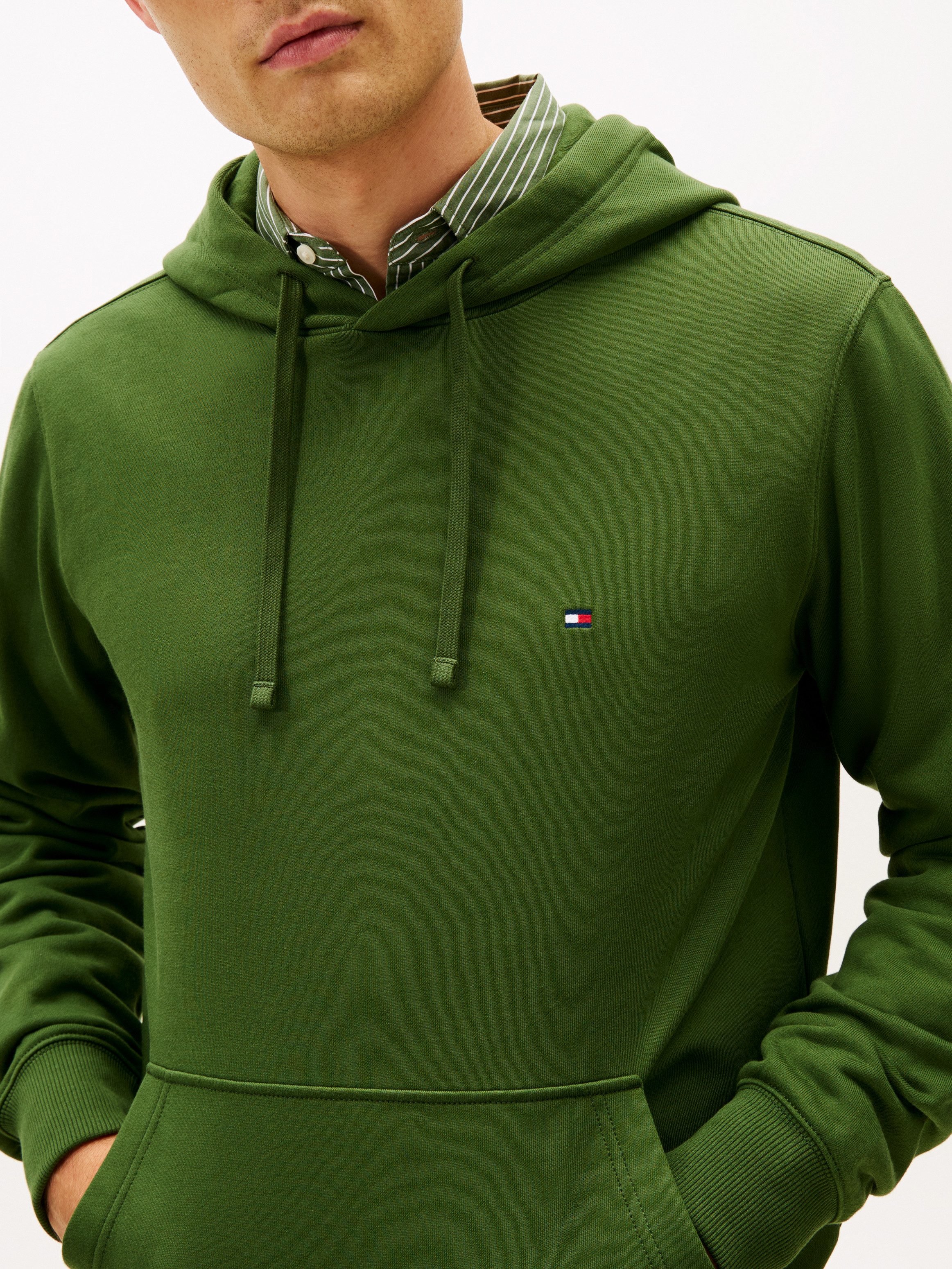 Tommy Hilfiger Hoodie ESSENTIAL TERRY mit Tunnelzug und Flag-Stickerei
