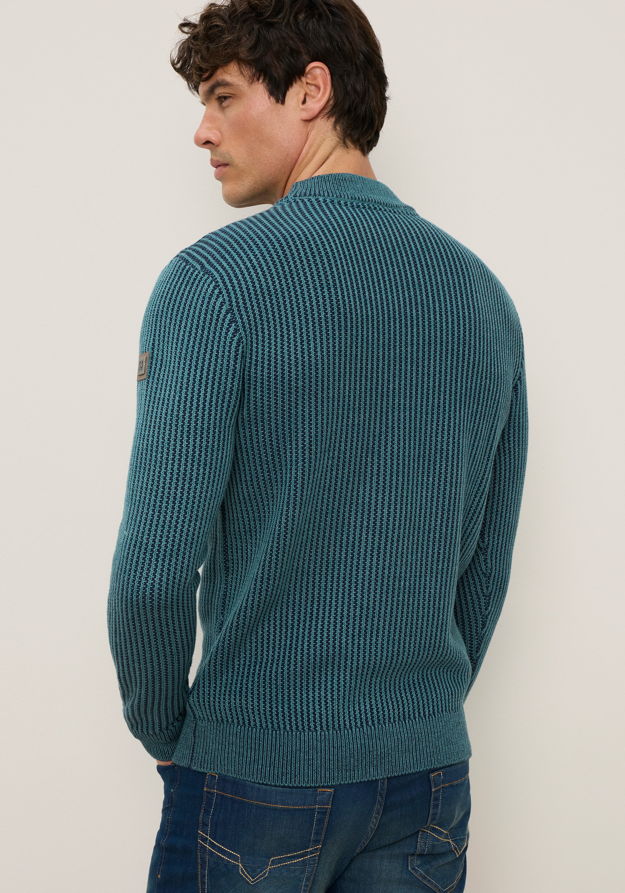 Man's World Stehkragenpullover Neue Kollektion! Highlight 2-farbiger Struktureffekt Strickmaterial, mit Rippbündchen am Ausschnitt, regular fit – Bild 2 von 5