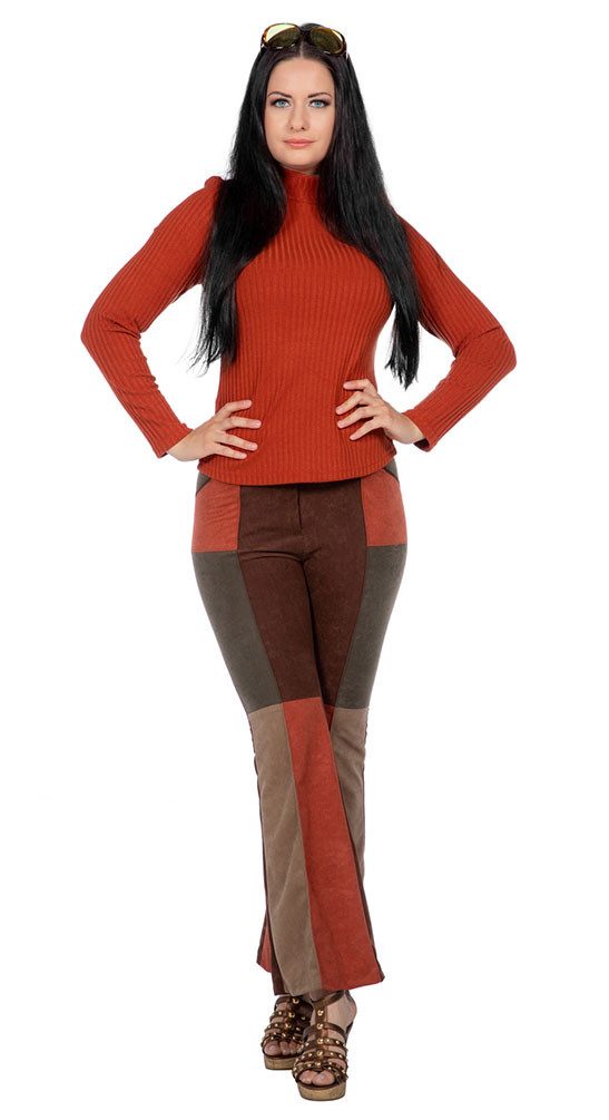 Kostüm Retro Patchwork Damen 70er Jahre Damenkostüm