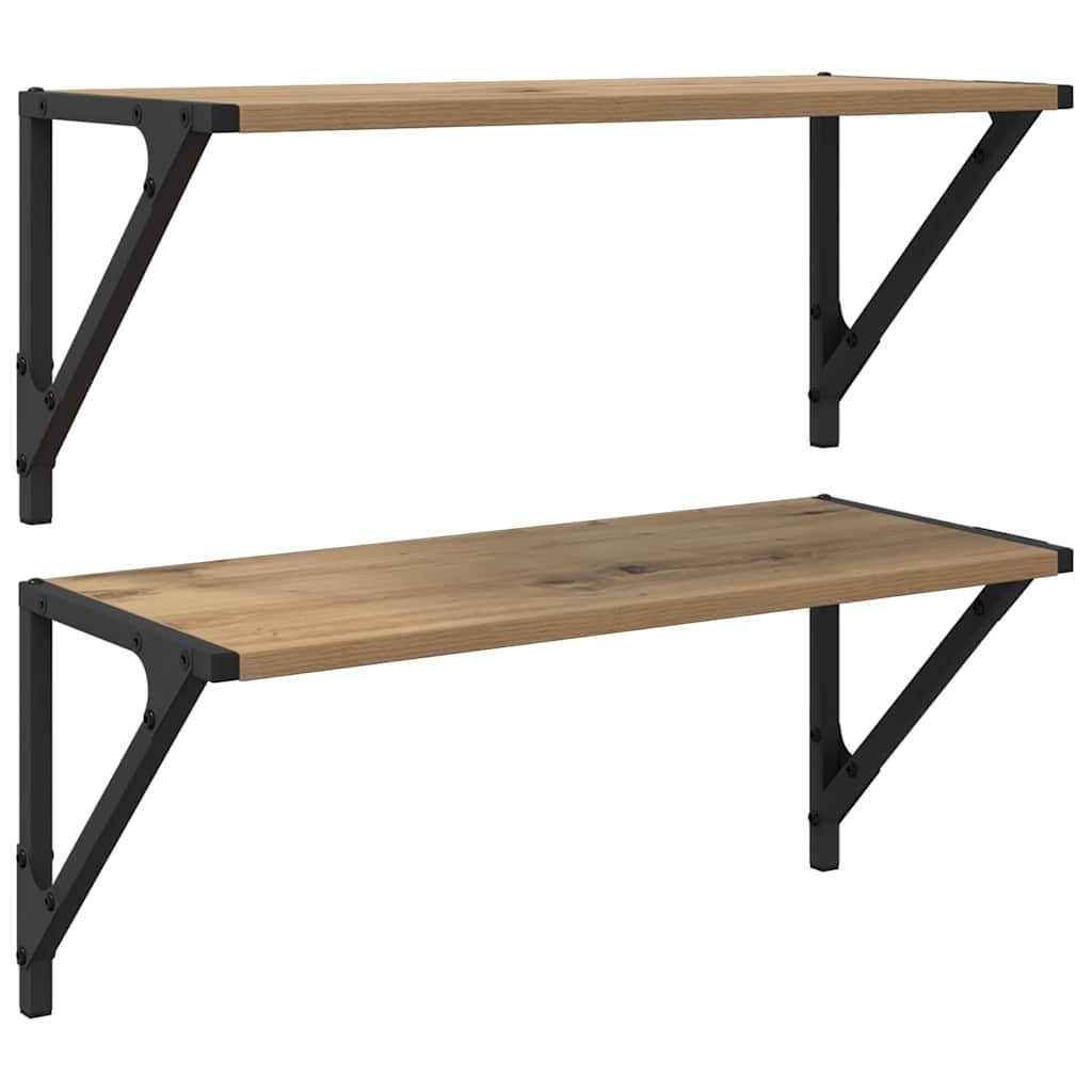 vidaXL Regal Wandregale 2 pcs Artisan-Eiche 60 x 25 x 25,5 cm Holzwerkstoff günstig online kaufen