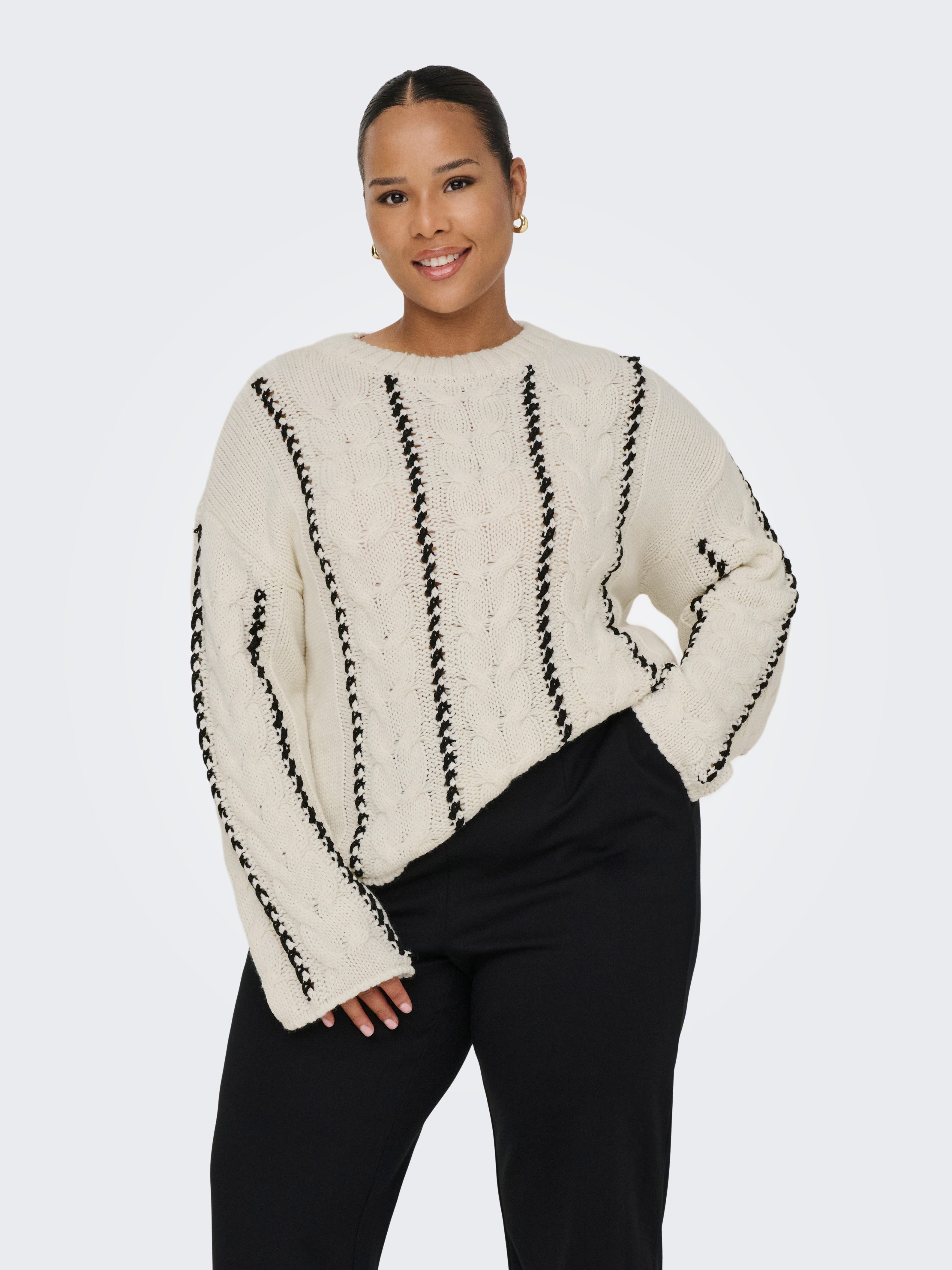 ONLY CARMAKOMA Rundhalspullover CARTESSA CABEL STITCH günstig online kaufen