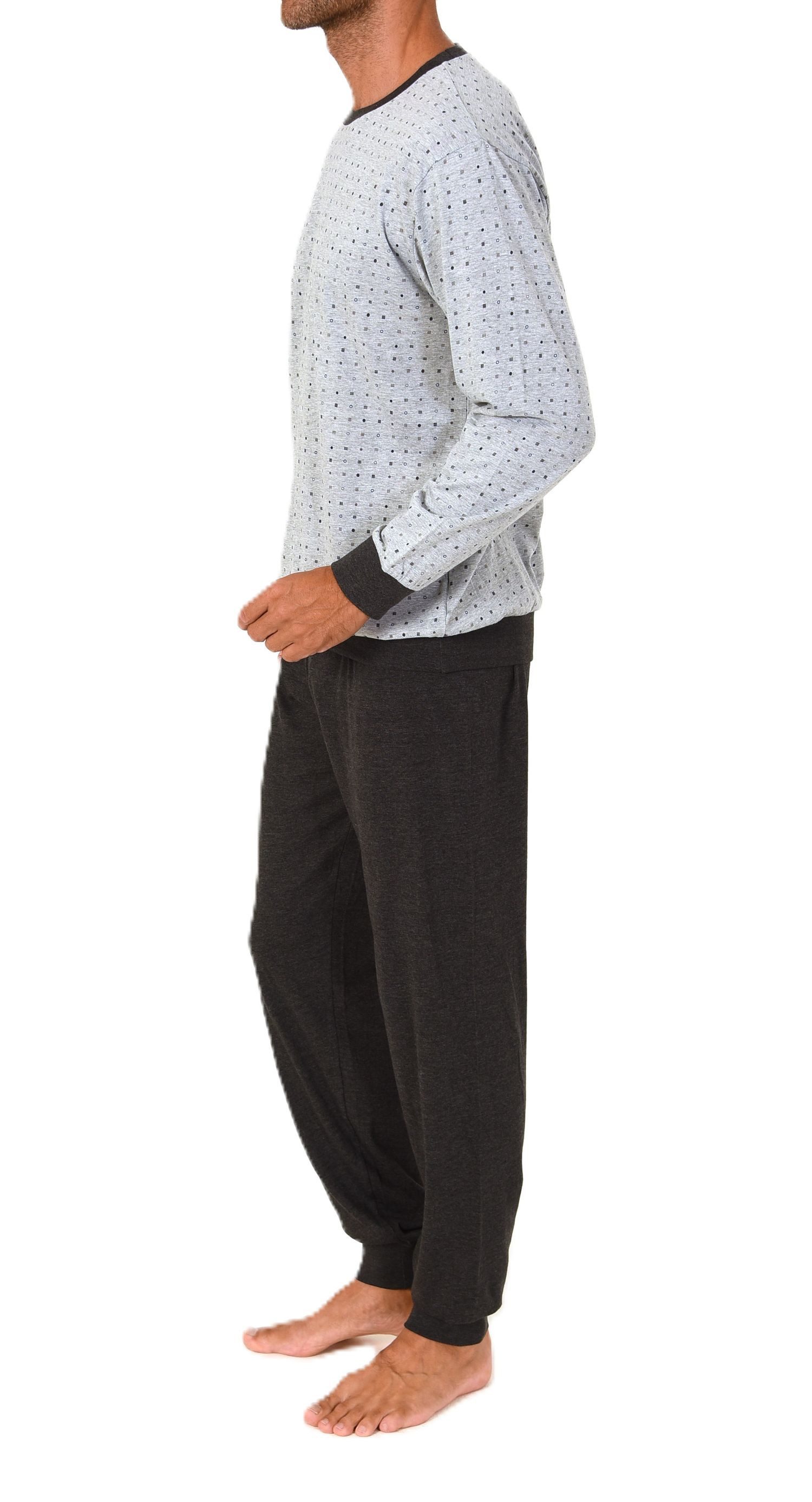 Normann Pyjama Normann Herren Schlafanzug langarm mit Bündchen in zeitloser günstig online kaufen