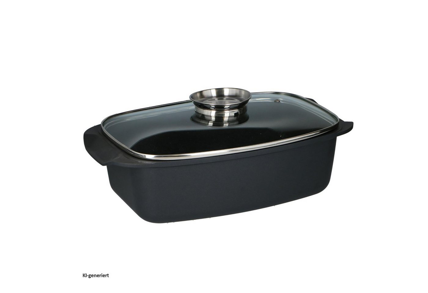 Neuetischkultur Bräter Aromabräter 5,5 L mit Glasdeckel, Aluminium, Glas (Stück, 1-tlg., Unterteil aus Aluminium, Deckel aus Glas), Bratpfanne Gartopf