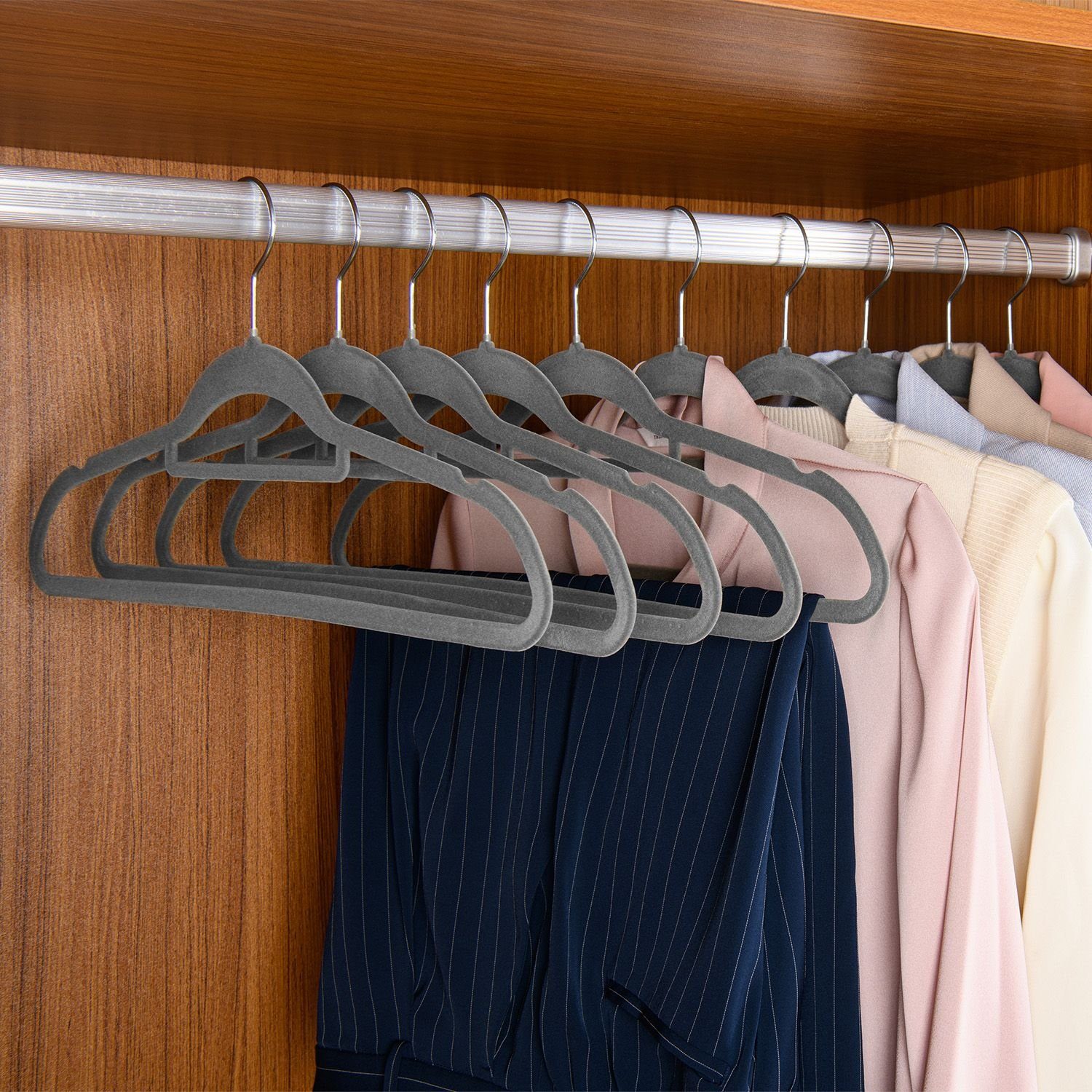 Juskys Kleiderbügel, (50-tlg), Set, schmale Samt günstig online kaufen