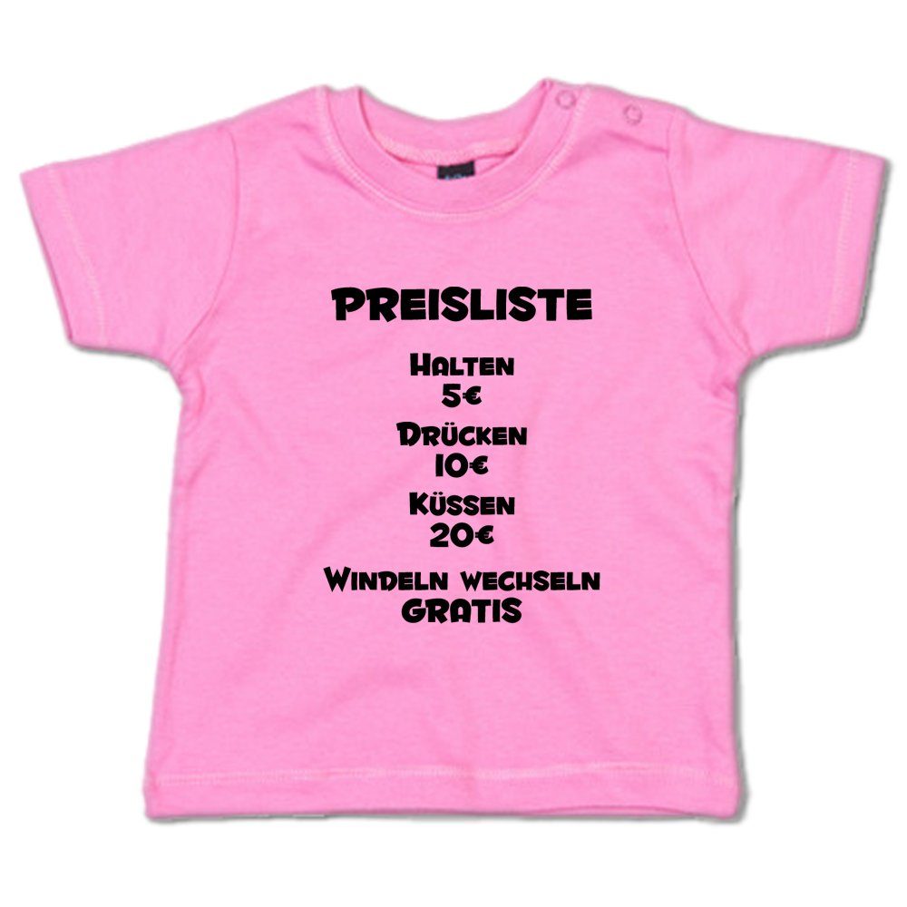 Ggraphics TShirt Preisliste Halten, Drücken, Küssen, Windeln