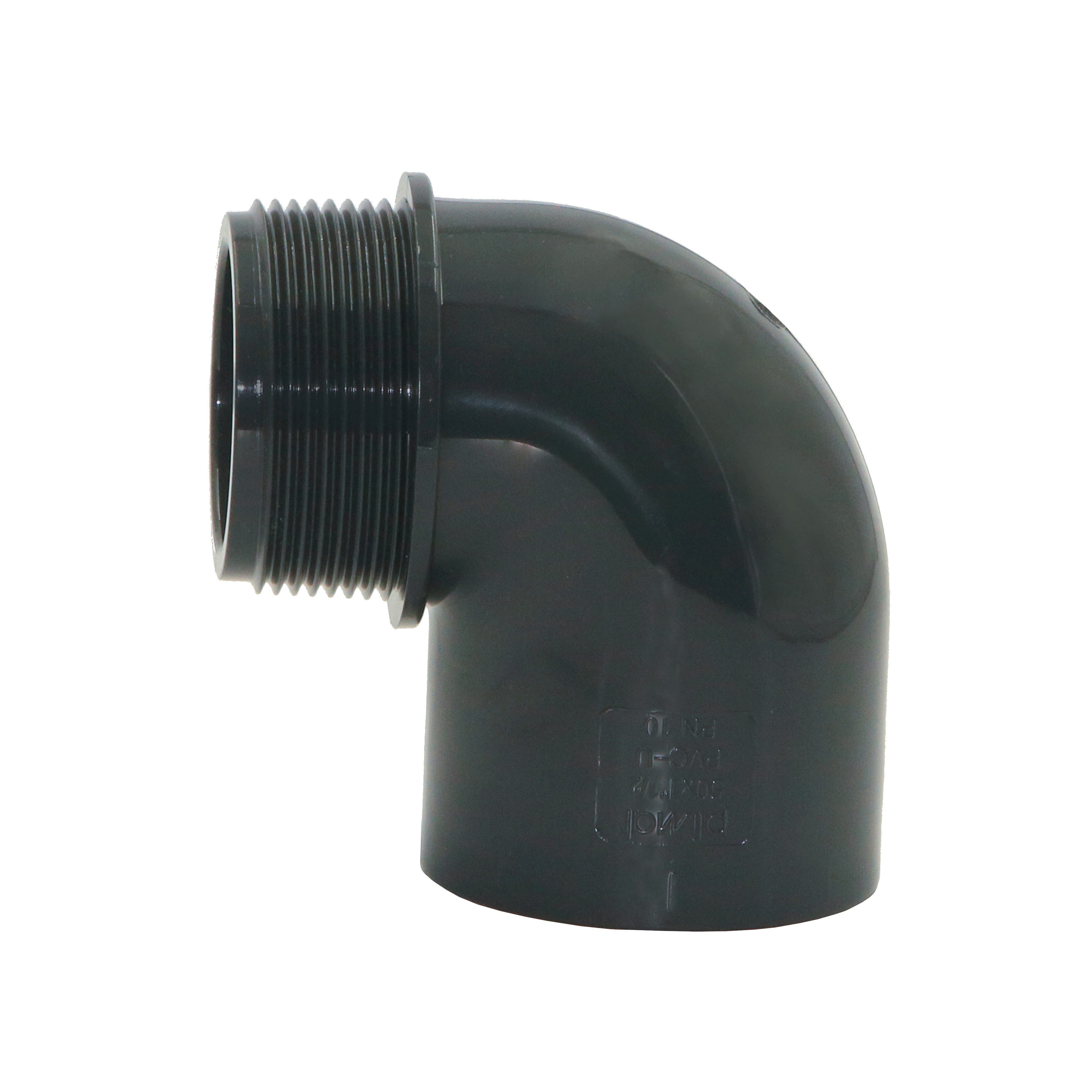 HAF Rohrverbinder 1-10x PVC Winkel 90° 50mm Klebemuffe x 2" Außengewinde PN16 Pool, Max. Arbeitsdruck 16 bar bei 20 C°