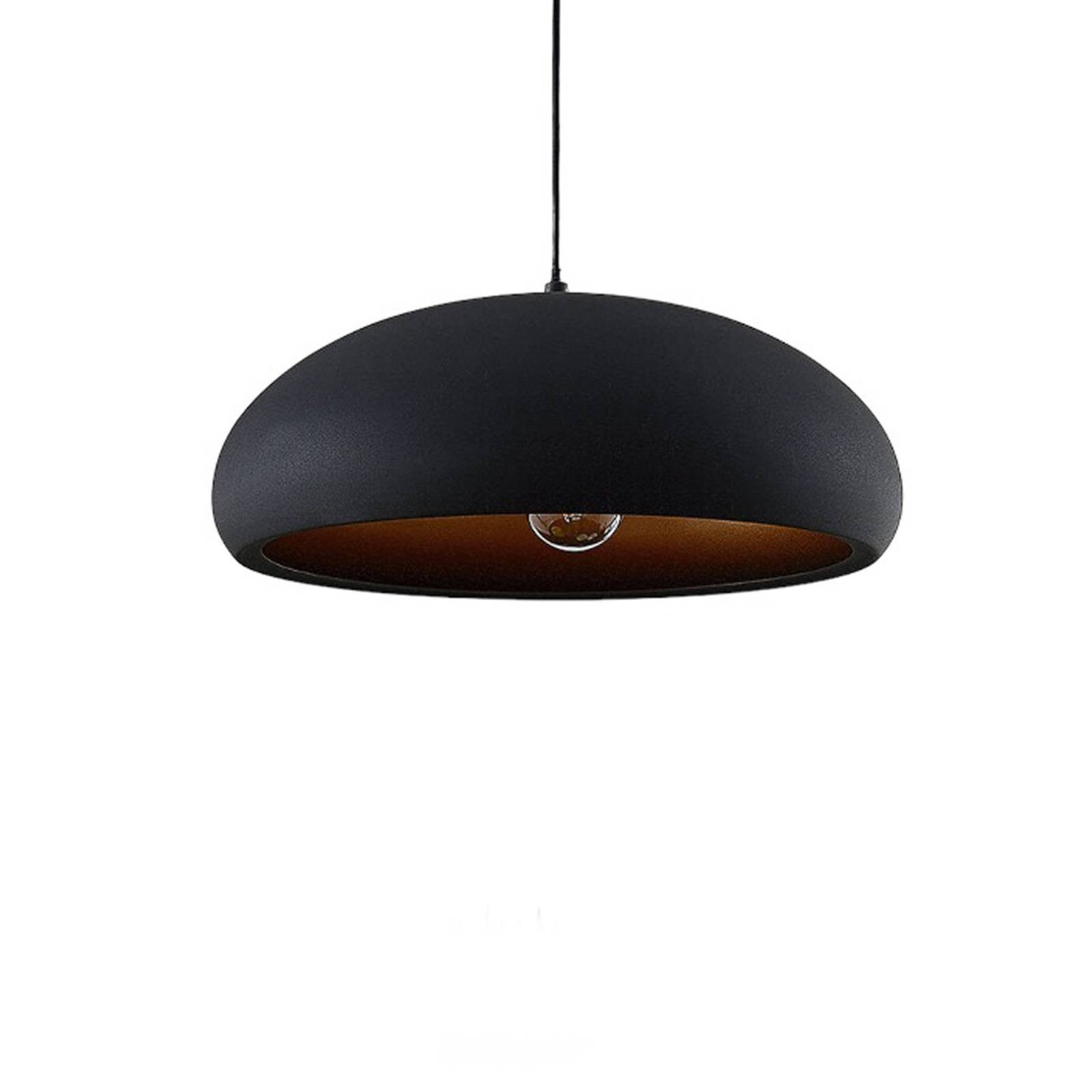 Lindby Pendellampe Gerwina, schwarz/gold, Metall, 40 cm, E27 günstig online kaufen