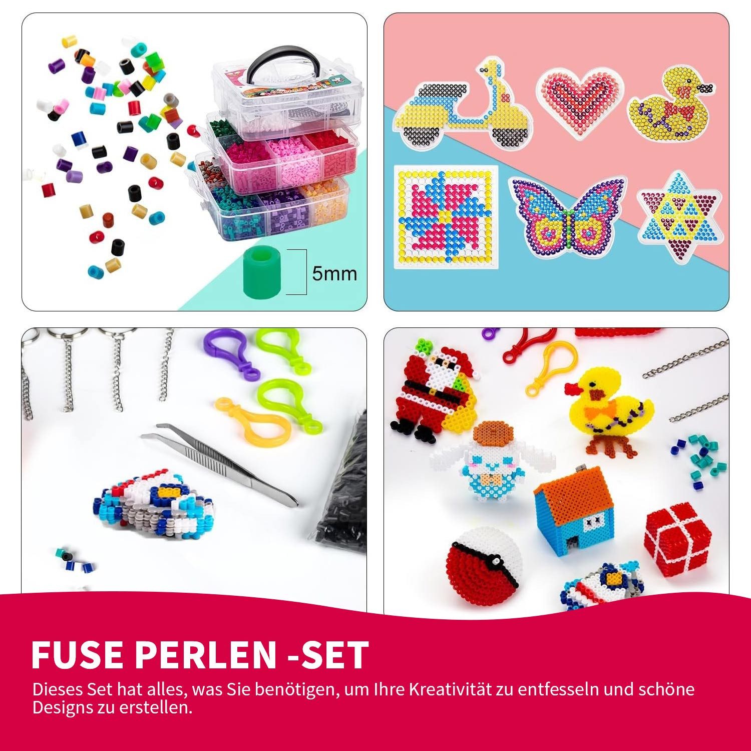 Refttenw Kreativset Bügelperlen Set,3D für Kinder Geschenk,mit 3-lagige Auf günstig online kaufen