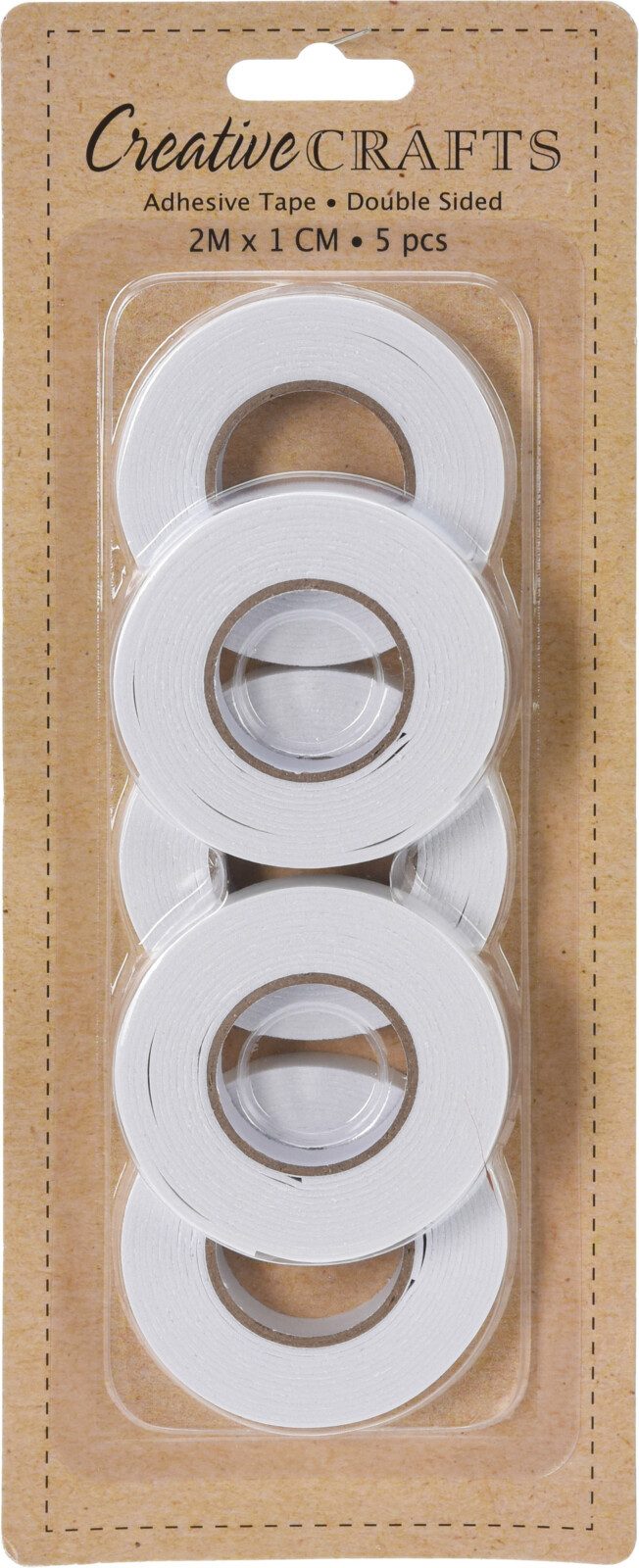 Koopman Doppelklebeband Kleberollen Klebebank Bastelband Doppelseitig Rollen 5 Stk. (5-St) Stark haftend, 1mm Stark, 2m je Rolle, Basteln, Kleben