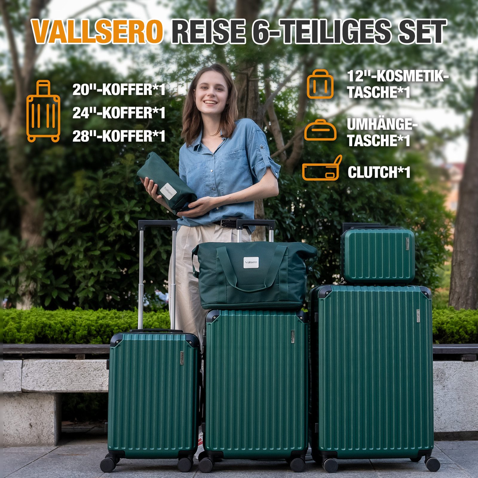 VALLSERO Trolleyset LG2 Hartschalen-Koffer set (S,M,L,XL) Rollkoffer, Reise günstig online kaufen