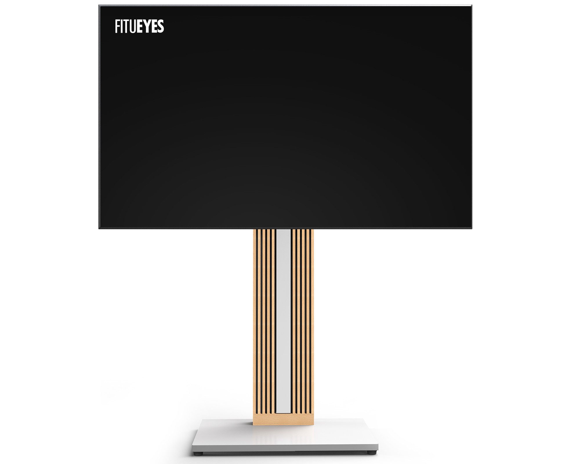 FITUEYES TV-Ständer aus Holz, mit höhenverstellbarer Ablage, ±15° schwenkbar, 32-65 Zoll, (bis 65,00 Zoll, höhenverstellbar, mit Kabelmanagement)