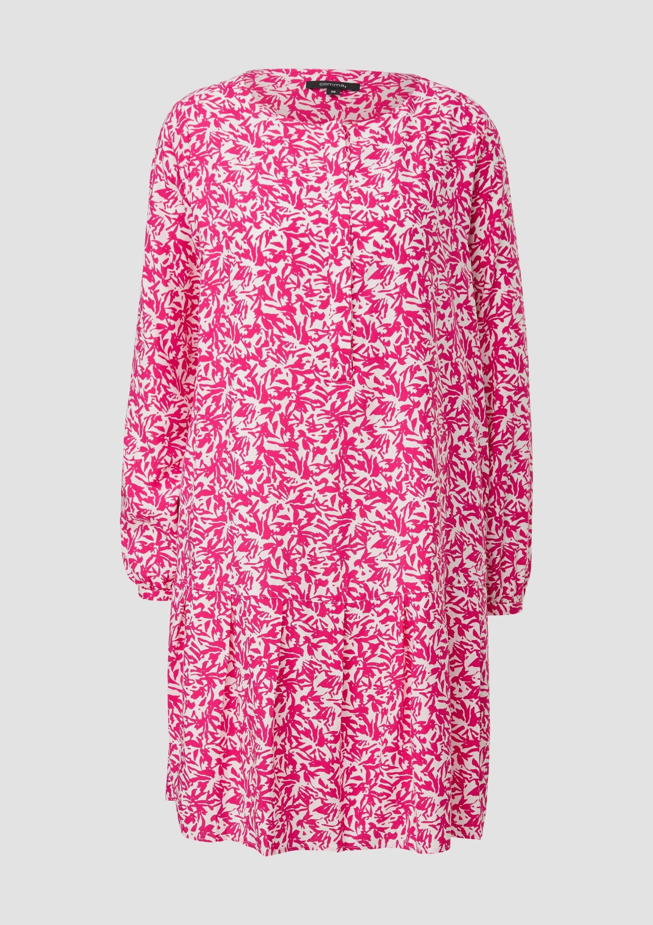 comma Minikleid Kleid Viskosekleid aus Popeline