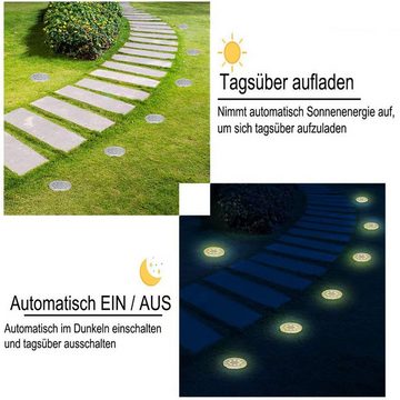 oyajia Gartenstrahler 8 LEDs Solarleuchte Solar Bodenleuchte Wegeleuchten Außen Solarleuchte, LED fest integriert, Außen Solarleuchte Wasserdichte IP65, für den Garten Rasen Gartenweg