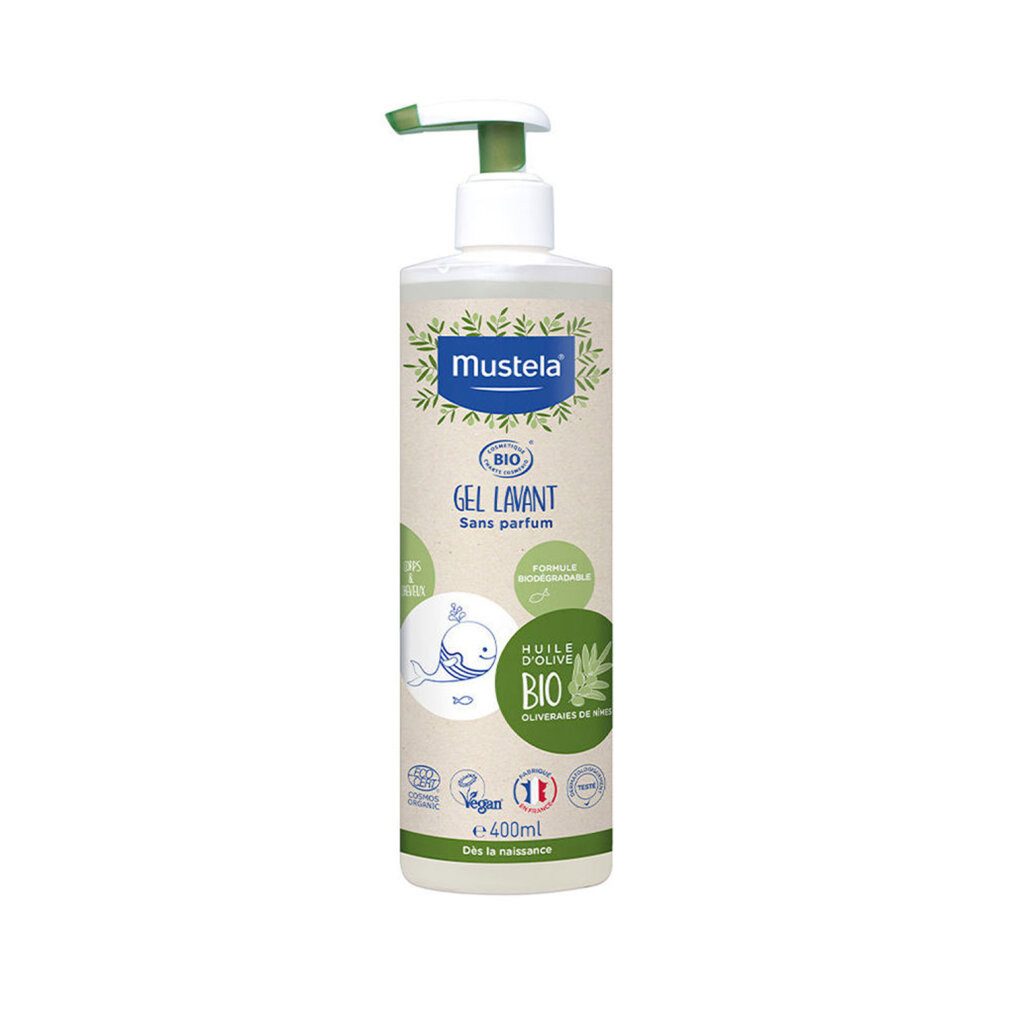 Mustela Haarpflege-Set Bio-Reinigungsgel für Körper und Haar 400ml