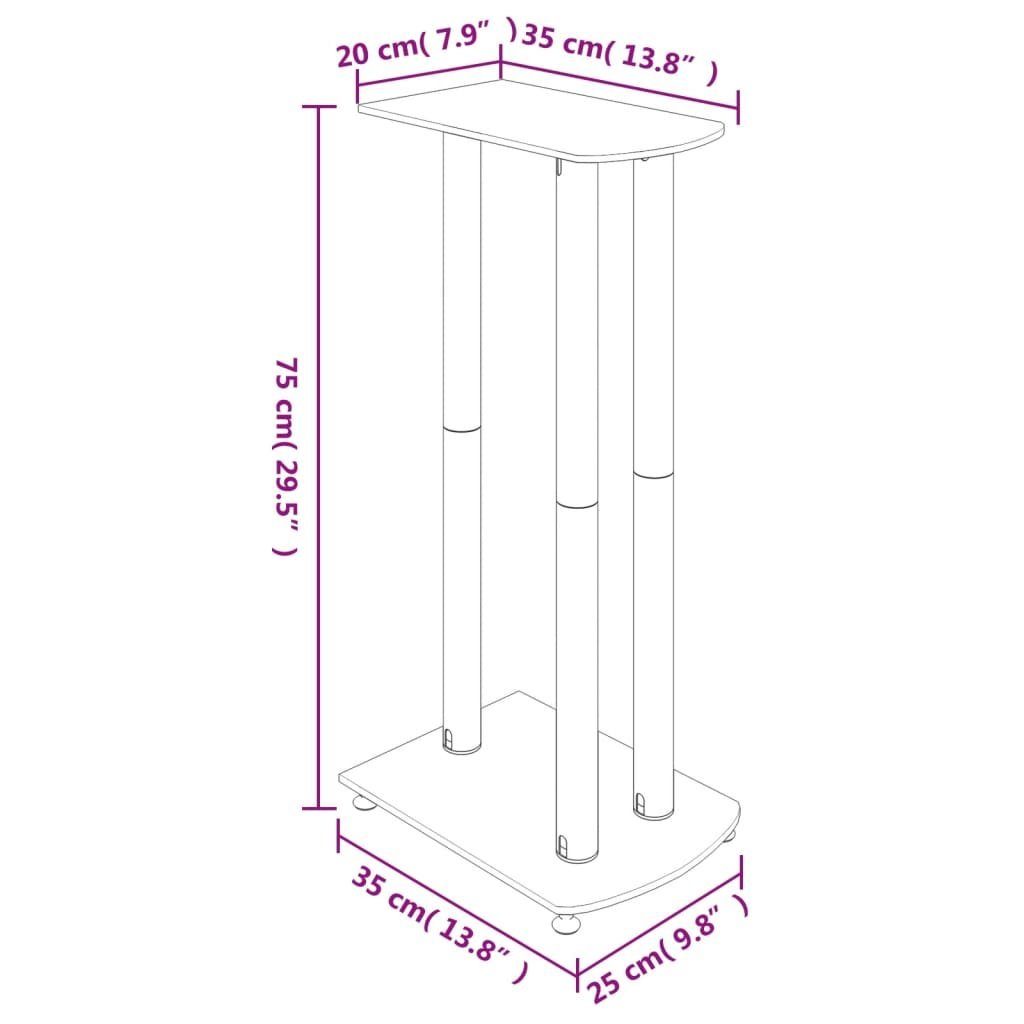 vidaXL Lautsprecher-Ständer 2 Stk. Silbern Säulen Lautsprecherständer 3 Hartglas