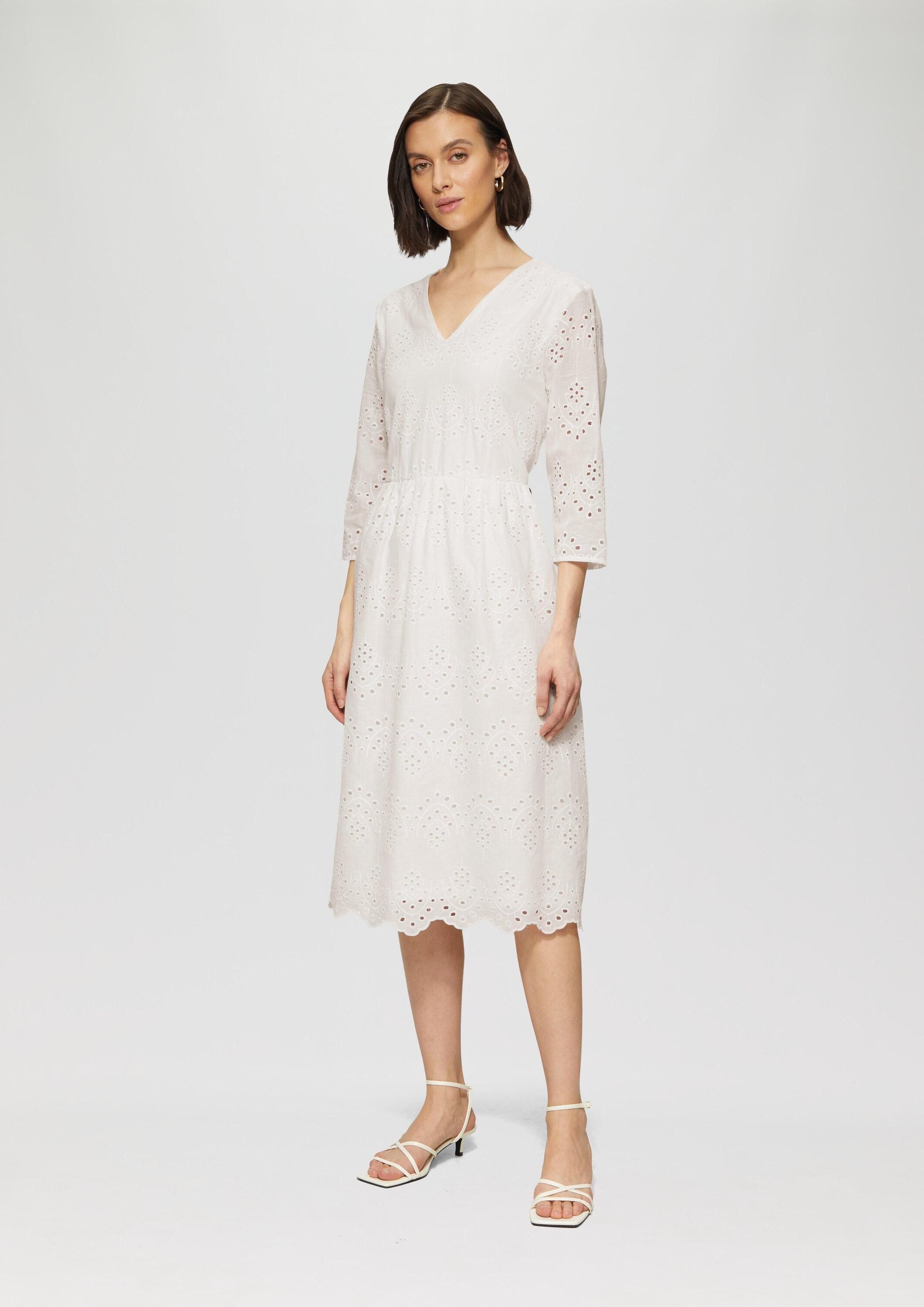 s.Oliver Minikleid Kleid Midikleid aus Broderie Anglaise günstig online kaufen