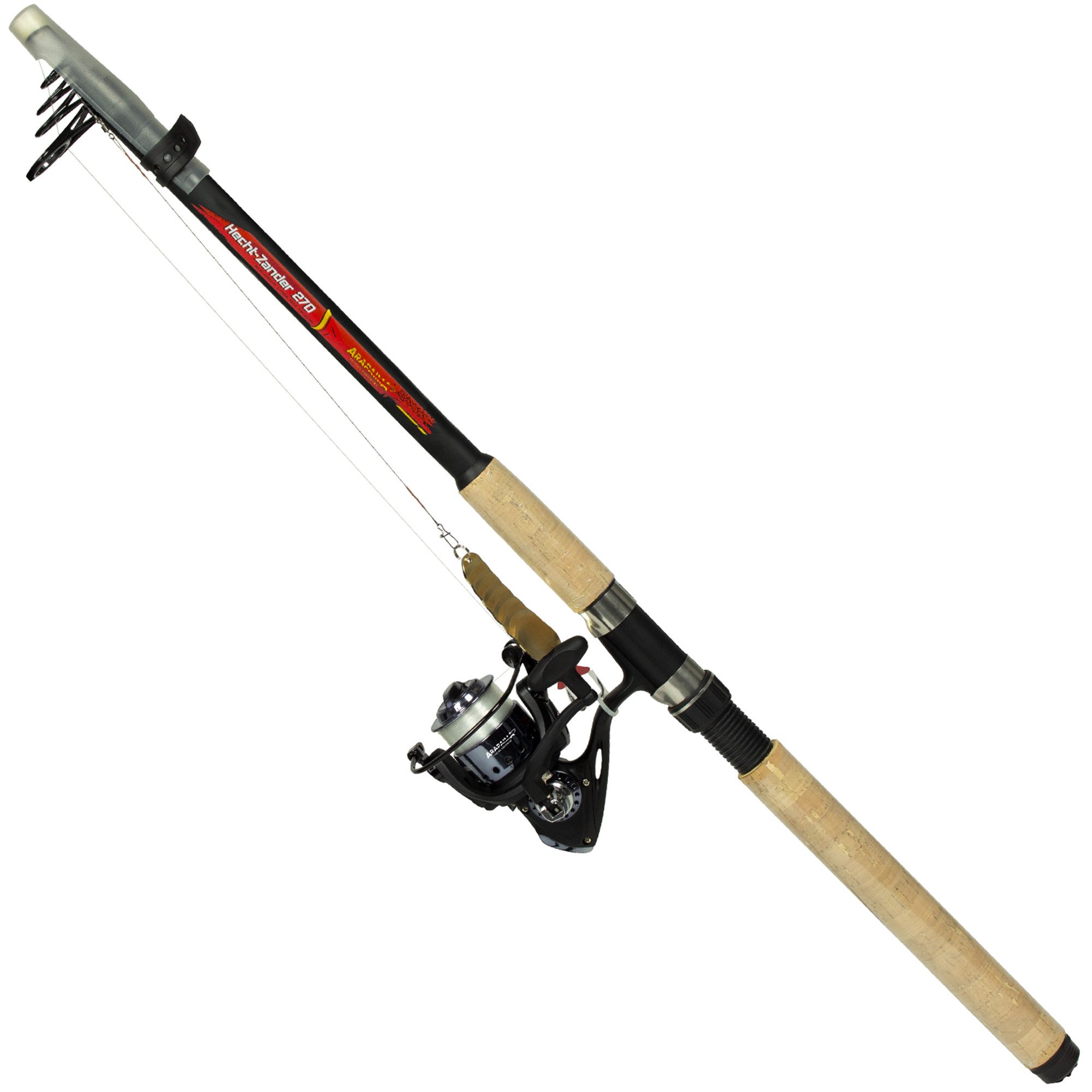 Karpfenrute Angelset Hecht und Zander 270 cm - Rute & Rolle Combo