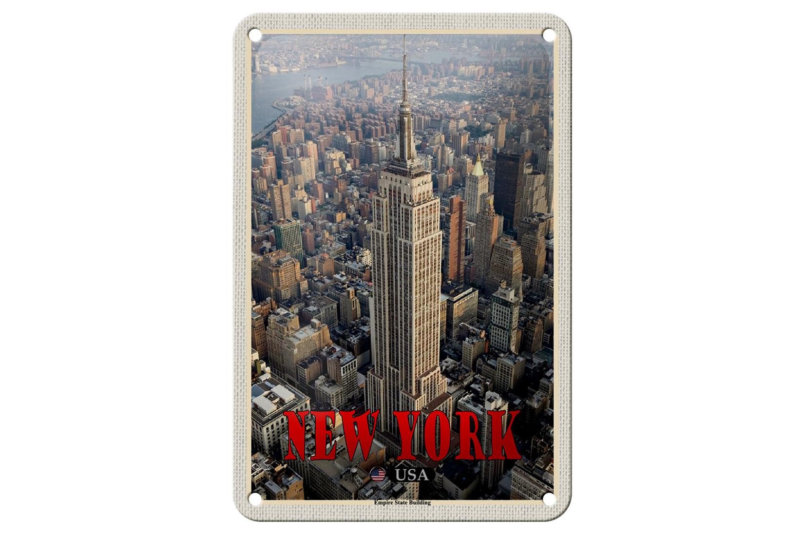 Metallschild Reise 12x18cm New York Empire State Building Dko Schild