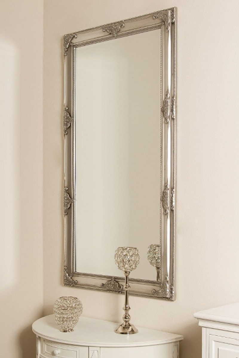 Barockspiegel Spiegel 72 Silber Barock Padrino Verzierungen 132 cm - Wandspiegel Holzrahmen wunderschönen Barock x und Casa H. Handgefertigter mit