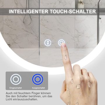 YOLEO Badspiegel Wandspiegel mit Touchschalter LED-Beleuchtung Spiegel