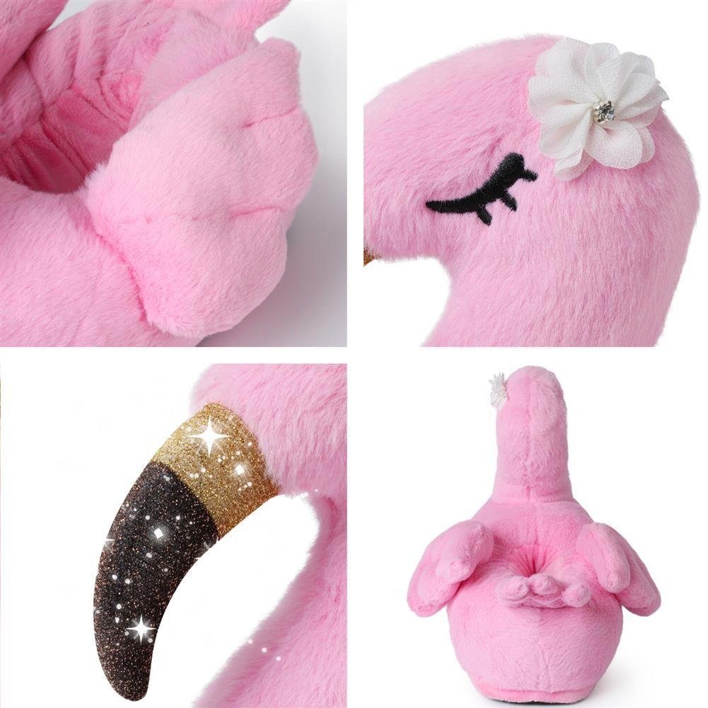 Corimori Tier Pantoffeln für Erwachsene, Herren, Erwachsene Tier-Hausschuhe, der Einheitsgröße (rosa) Plüsch Hausschuhe Damen, lustige Plüsch "Tiffany" Flamingo 34-44 Witzige