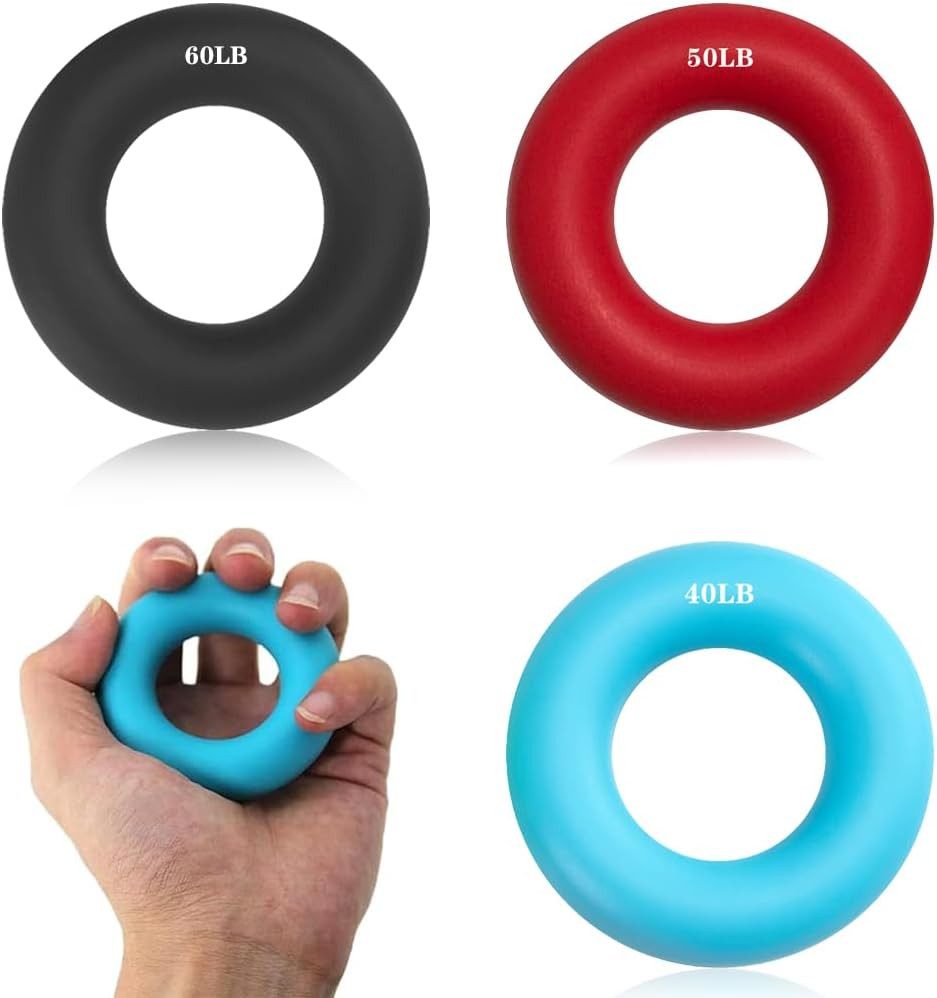 FELIXLEO Handmuskeltrainer 3 Stück Ring Handtrainer Silikon Griffring Fingertrainer Set 40 60LB