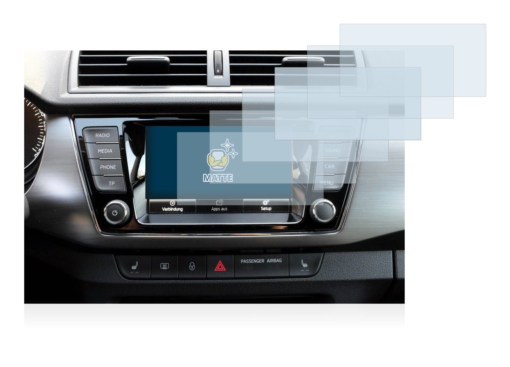 SAVVIES 6x klare Schutzfolie(für Volkswagen Passat 2015 Discover Pro 8  2014)