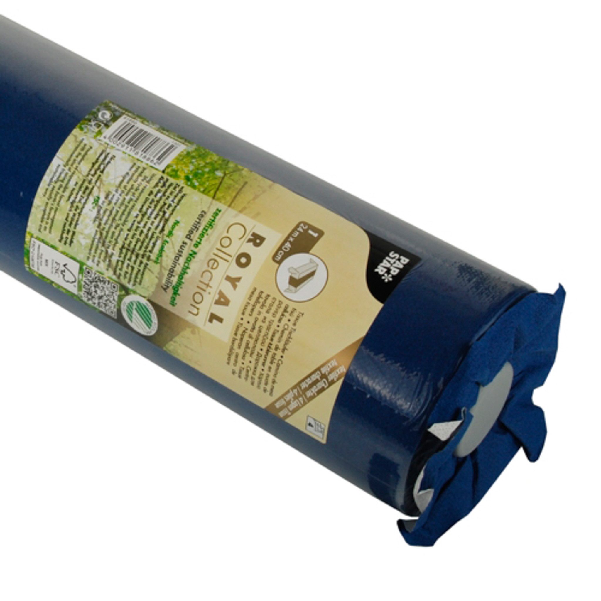PAPSTAR Tischdecke, Tischläufer stoffähnlich 40cm x 24m Rolle Royal Collection Dunkelblau